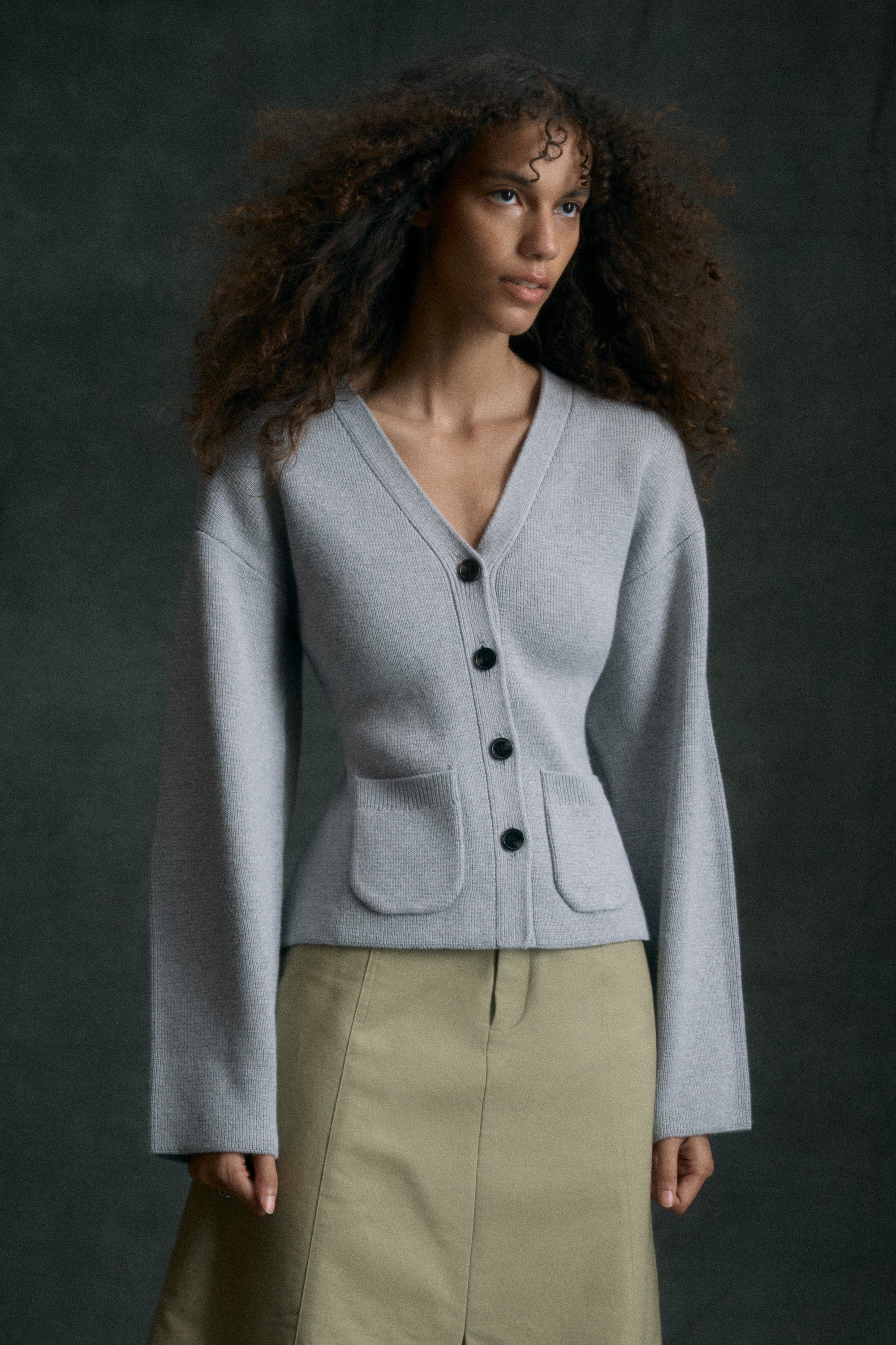 Elinor Organic Cotton-Wool V-Neck Cardigan - Image 7