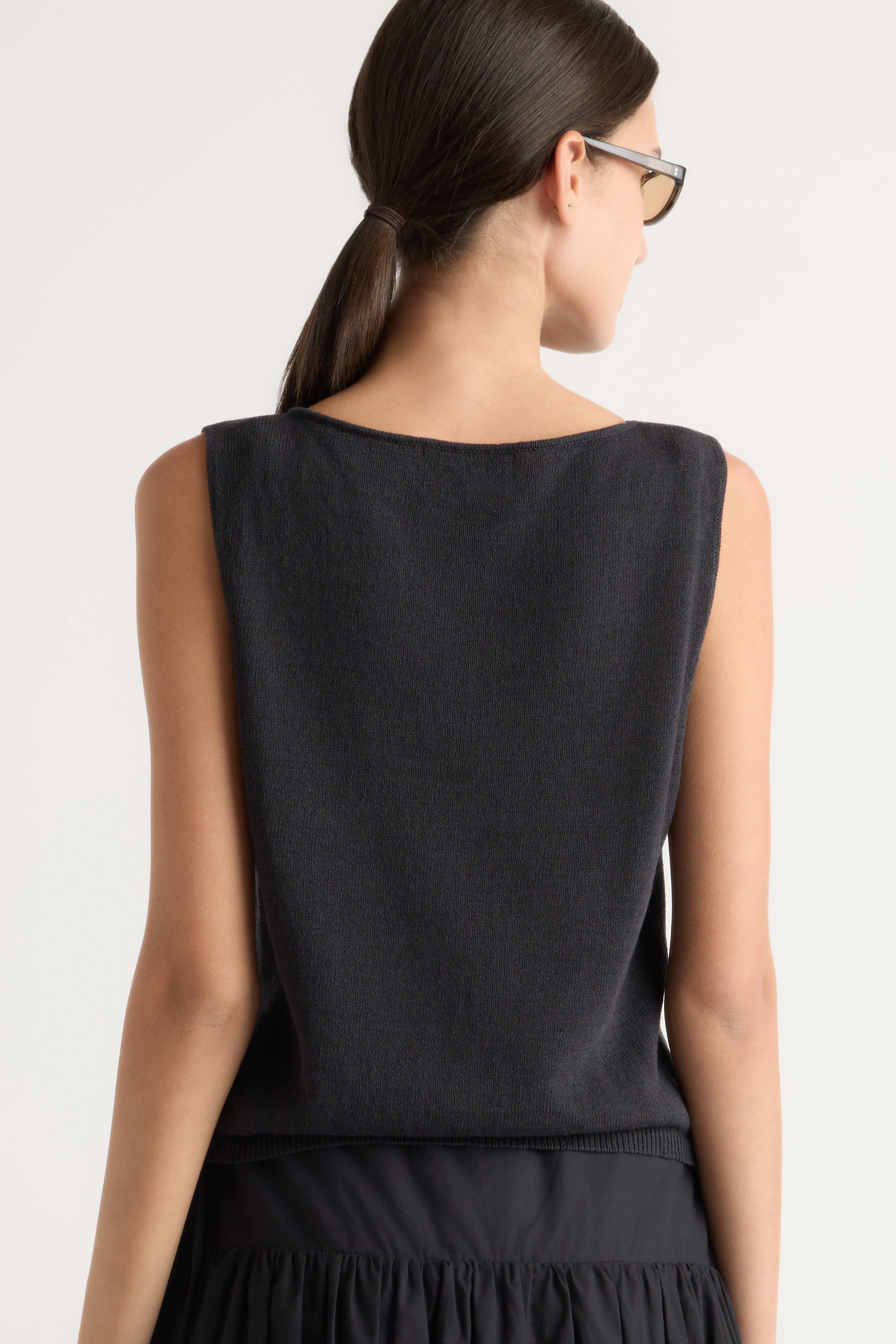 Elith Cotton-Linen Button Knit Vest - Image 6