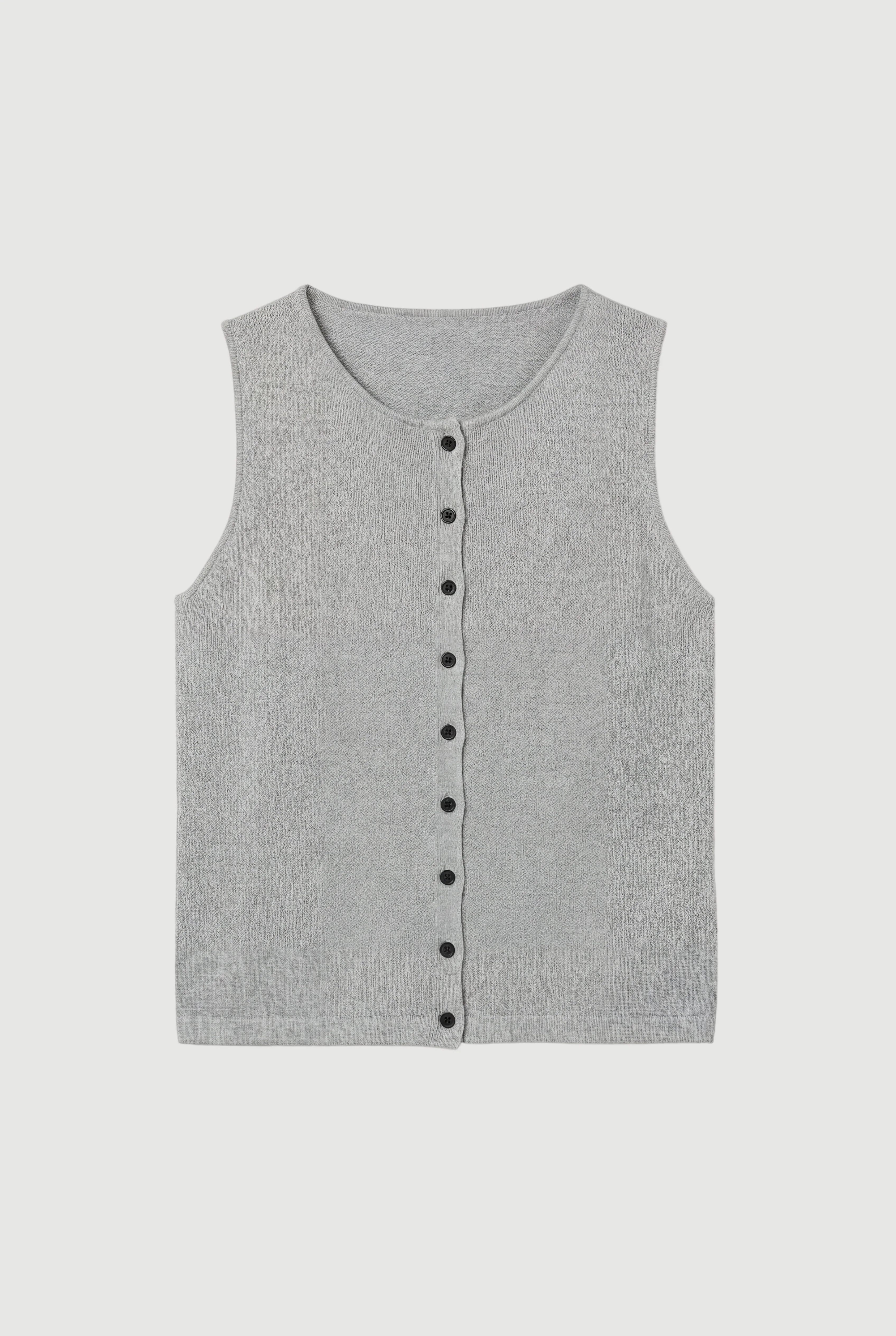 Elith Cotton-Linen Button Knit Vest - Image 7