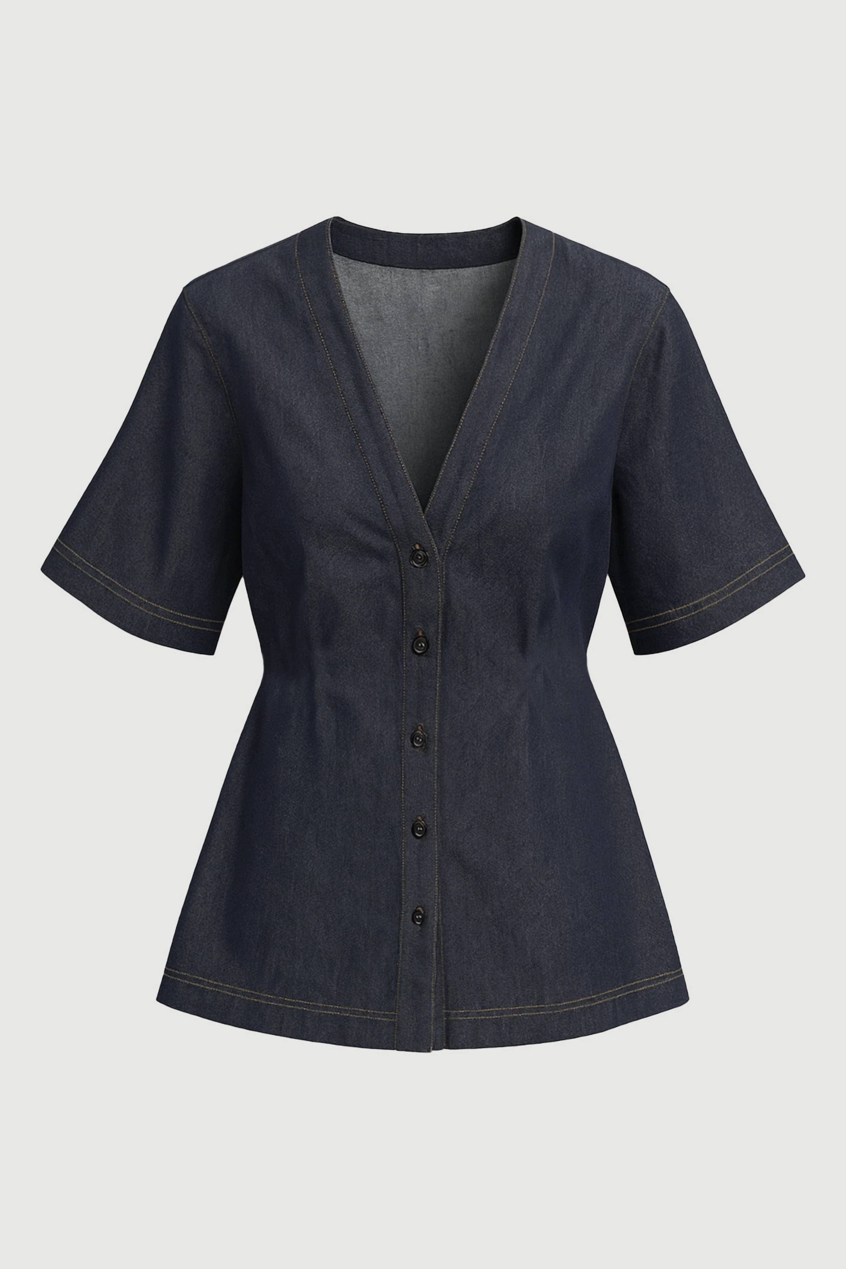 Emma Cinch-Waist Denim Shacket - Image 11