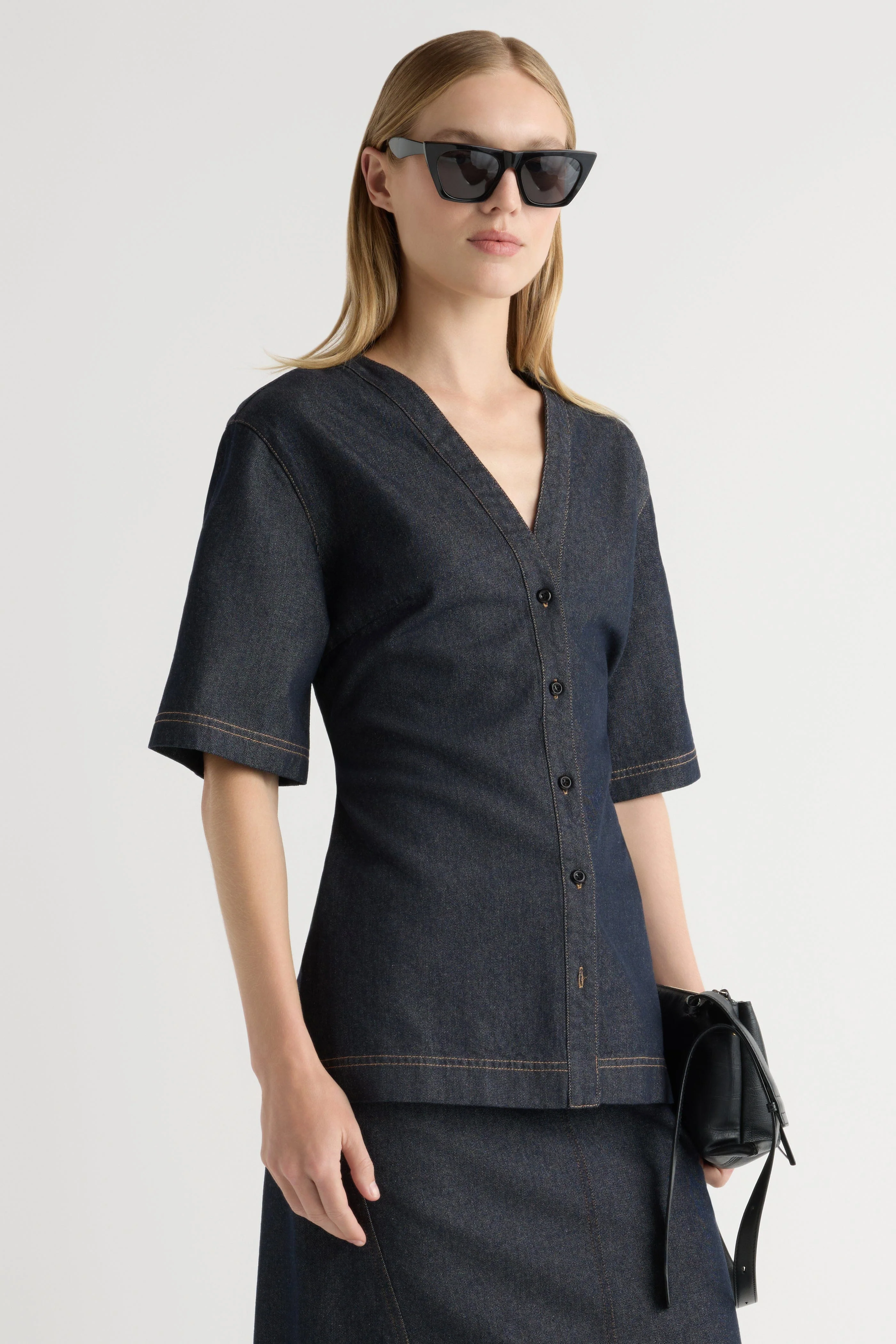 Emma Cinch-Waist Denim Shacket - Image 6