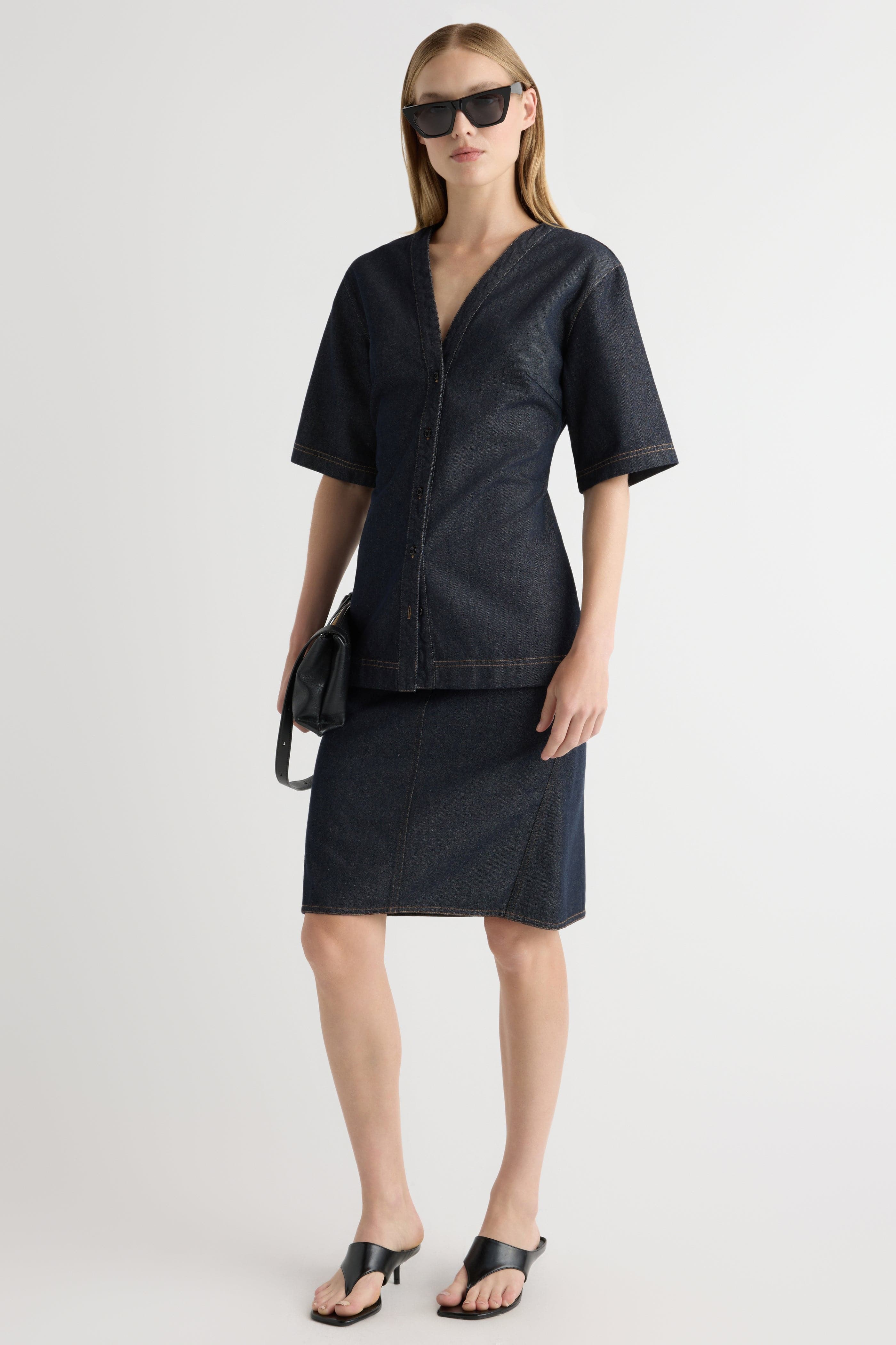 Emma Cinch-Waist Denim Shacket - Image 7
