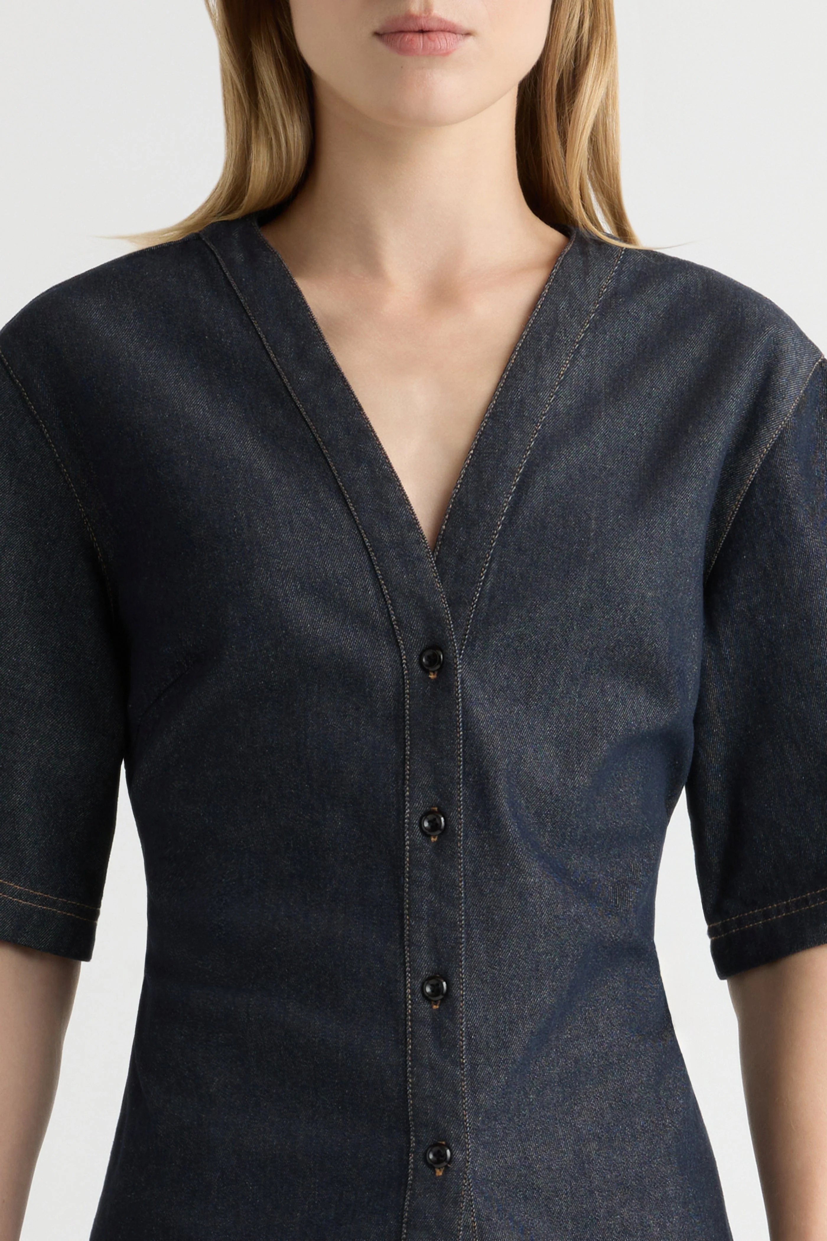 Emma Cinch-Waist Denim Shacket - Image 8