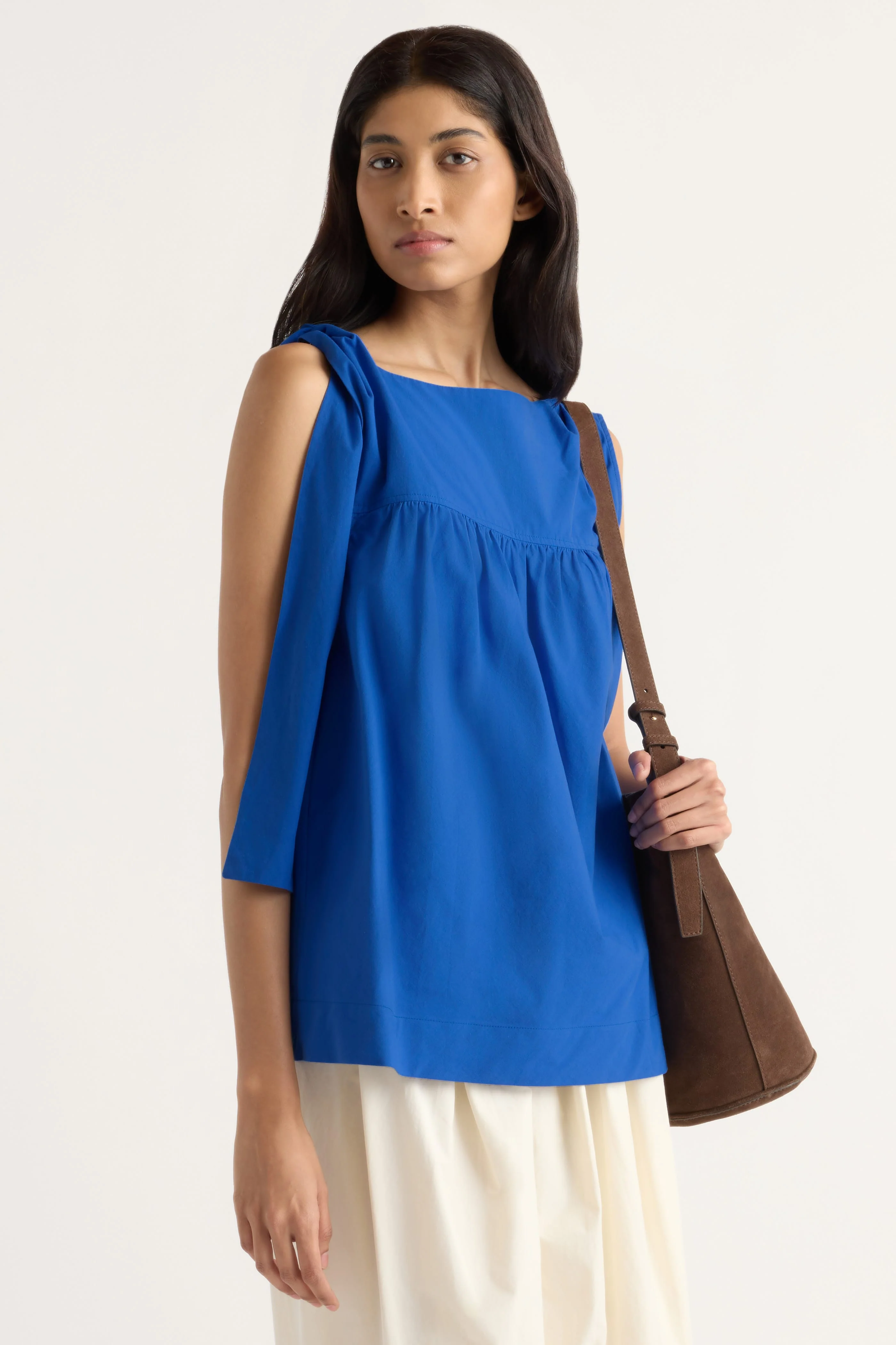 Florence Tie-Shoulder Cotton Blouse - Image 6