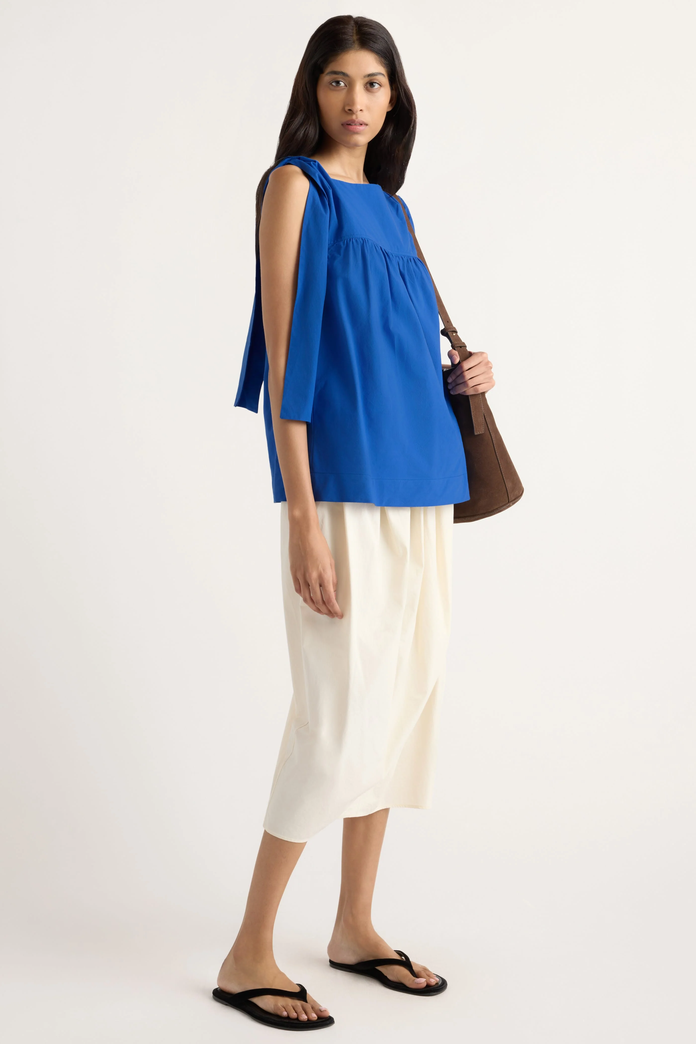 Florence Tie-Shoulder Cotton Blouse - Image 7