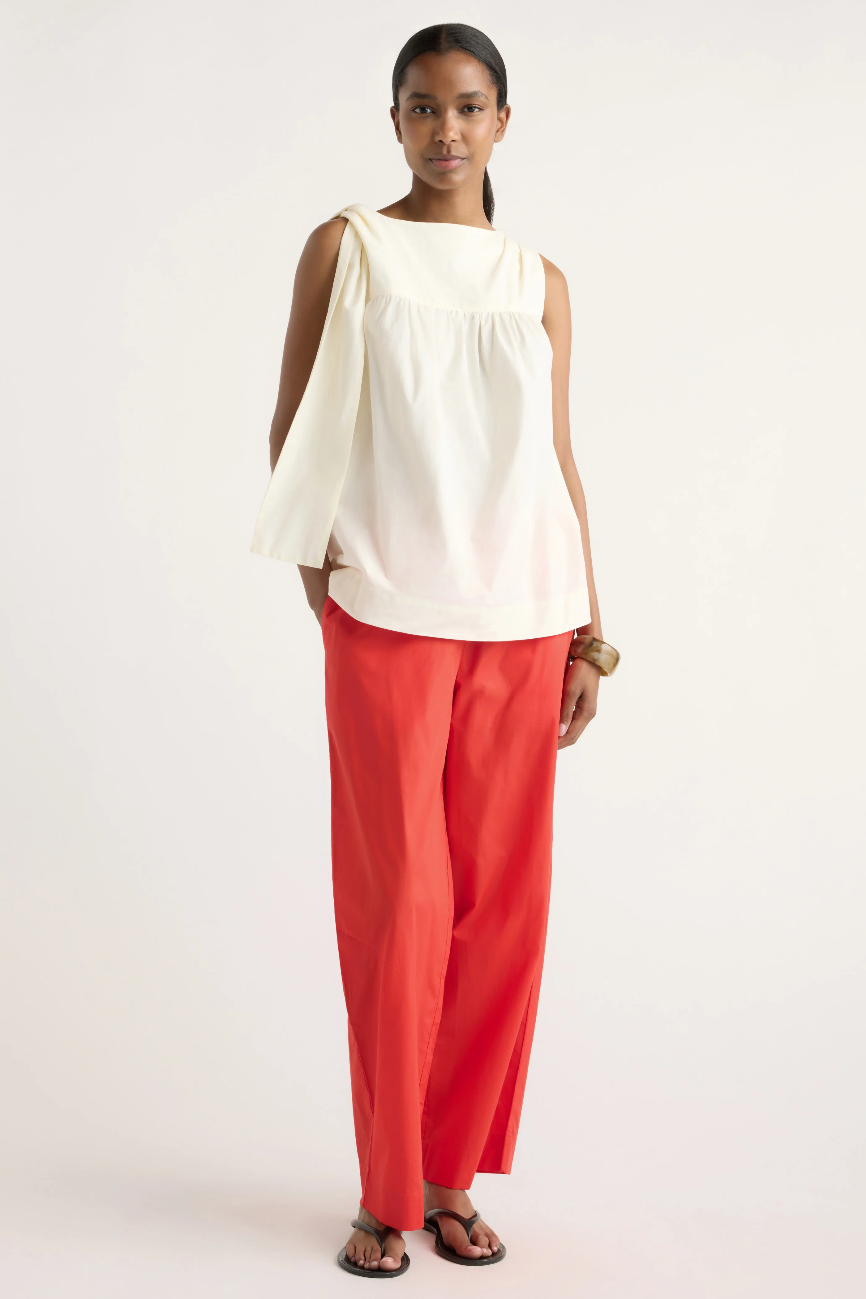 Florence Tie-Shoulder Cotton Blouse - Image 2