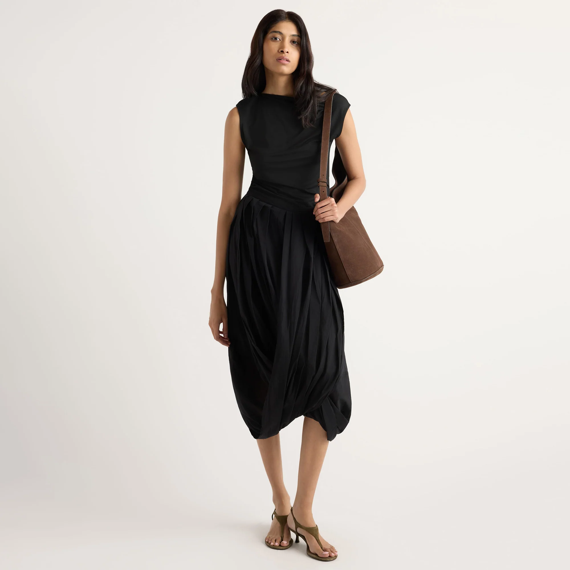 Freya Gathered Drape Maxi Skirt