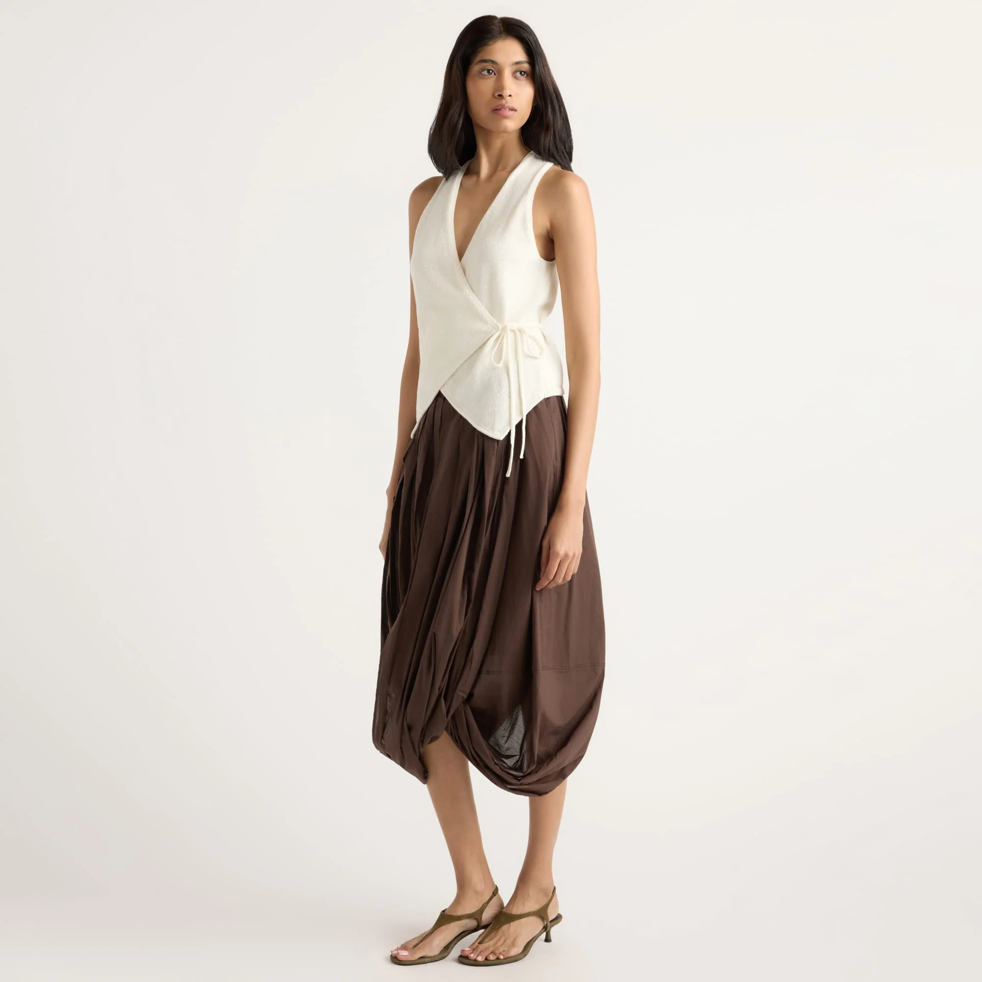 Freya Gathered Drape Maxi Skirt