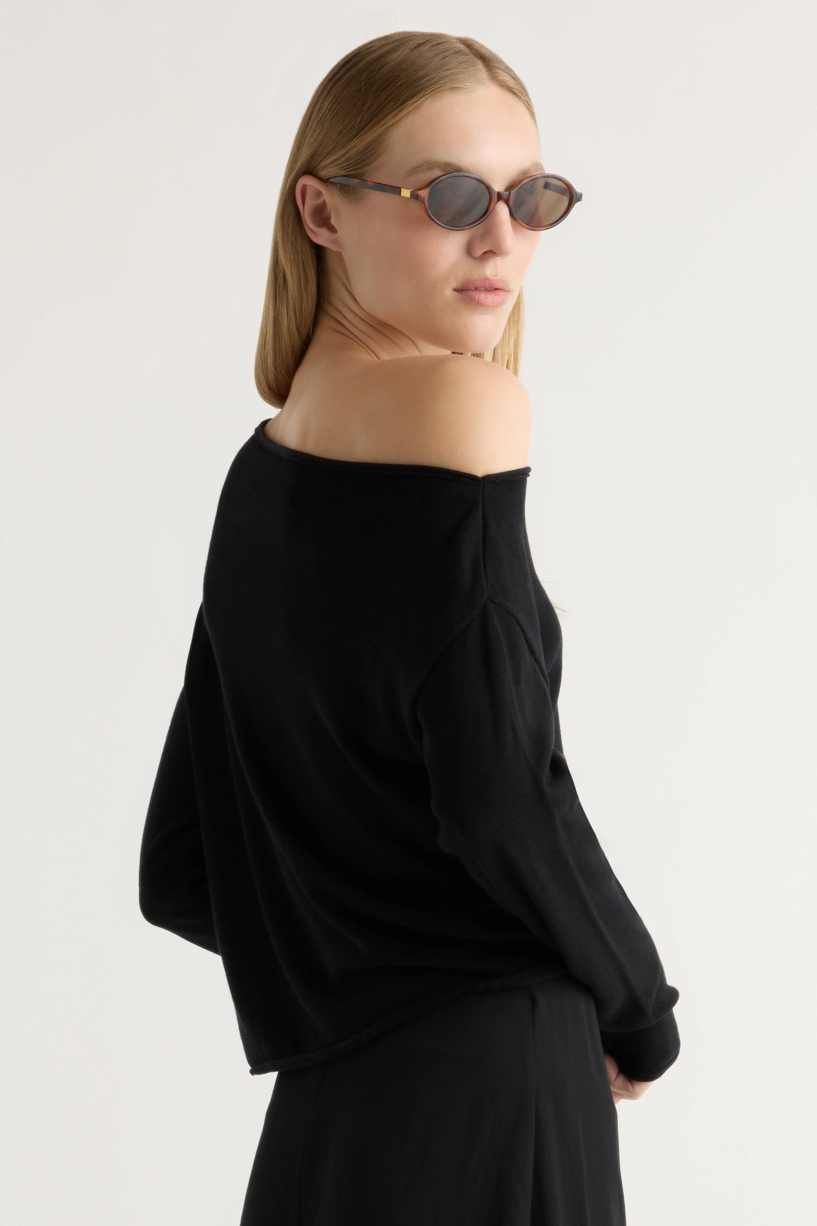 Hachi Tencel-Wool Off-Shoulder Sweater - Image 12