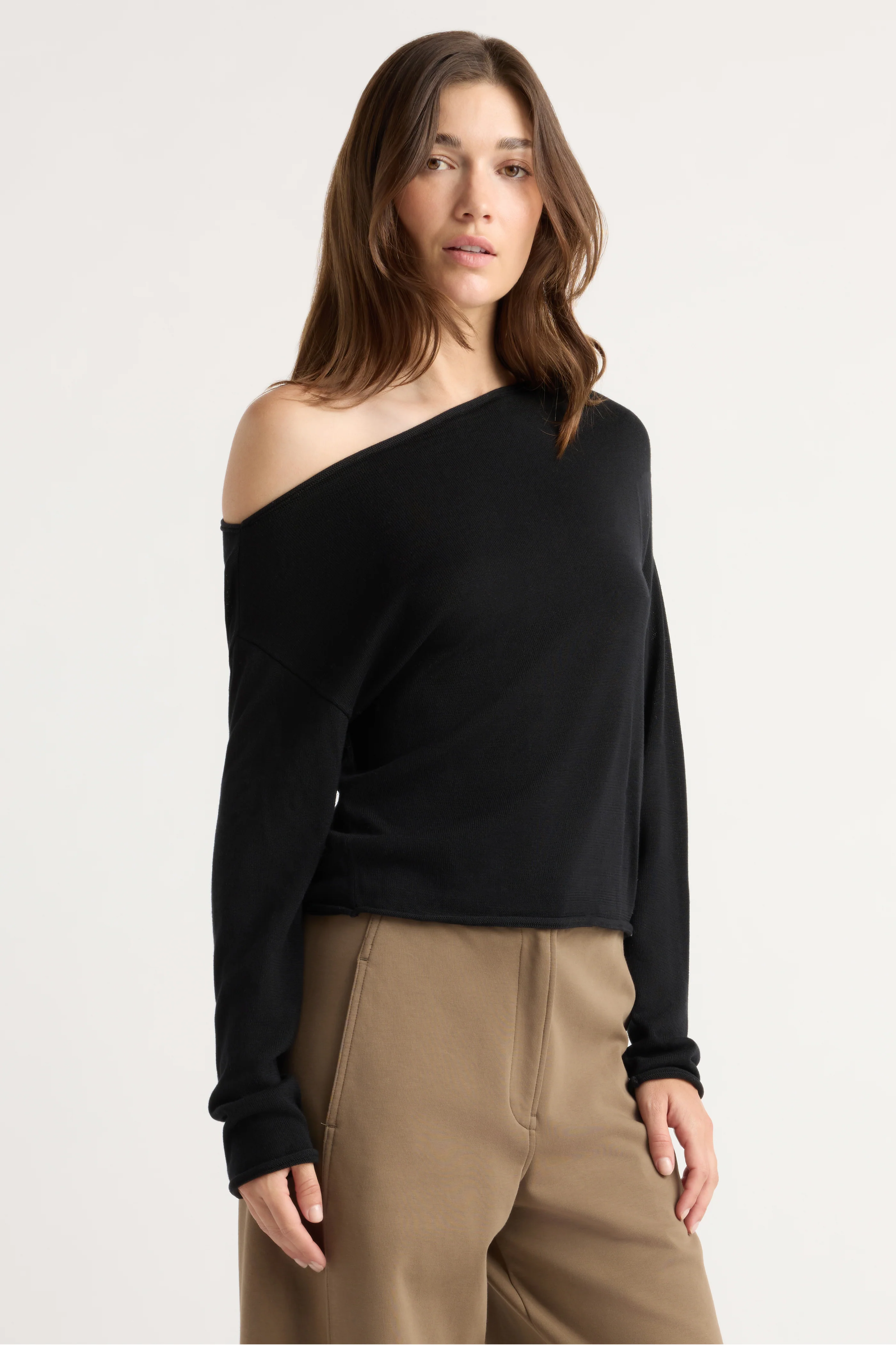 Hachi Tencel-Wool Off-Shoulder Sweater - Image 2