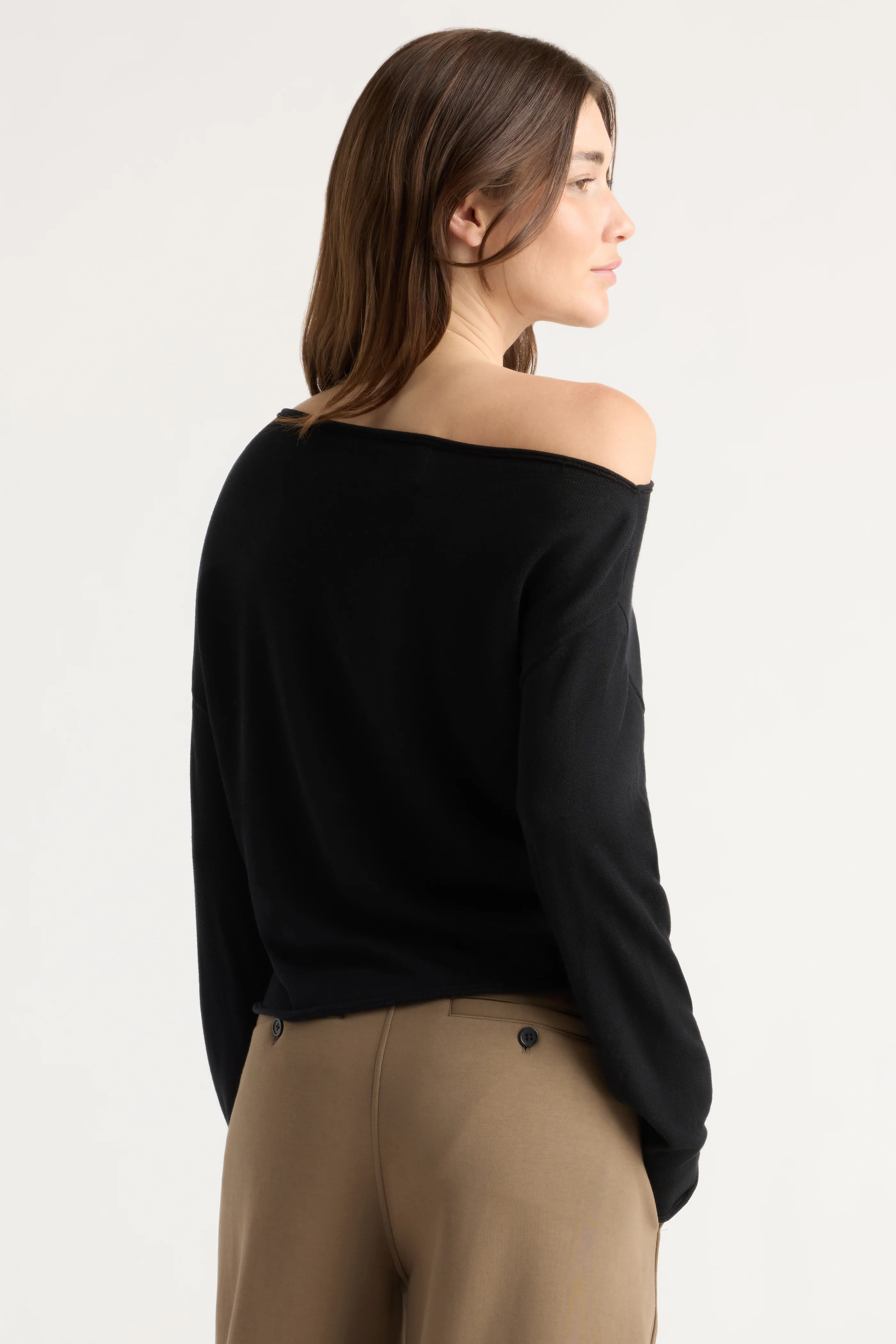 Hachi Tencel-Wool Off-Shoulder Sweater - Image 6