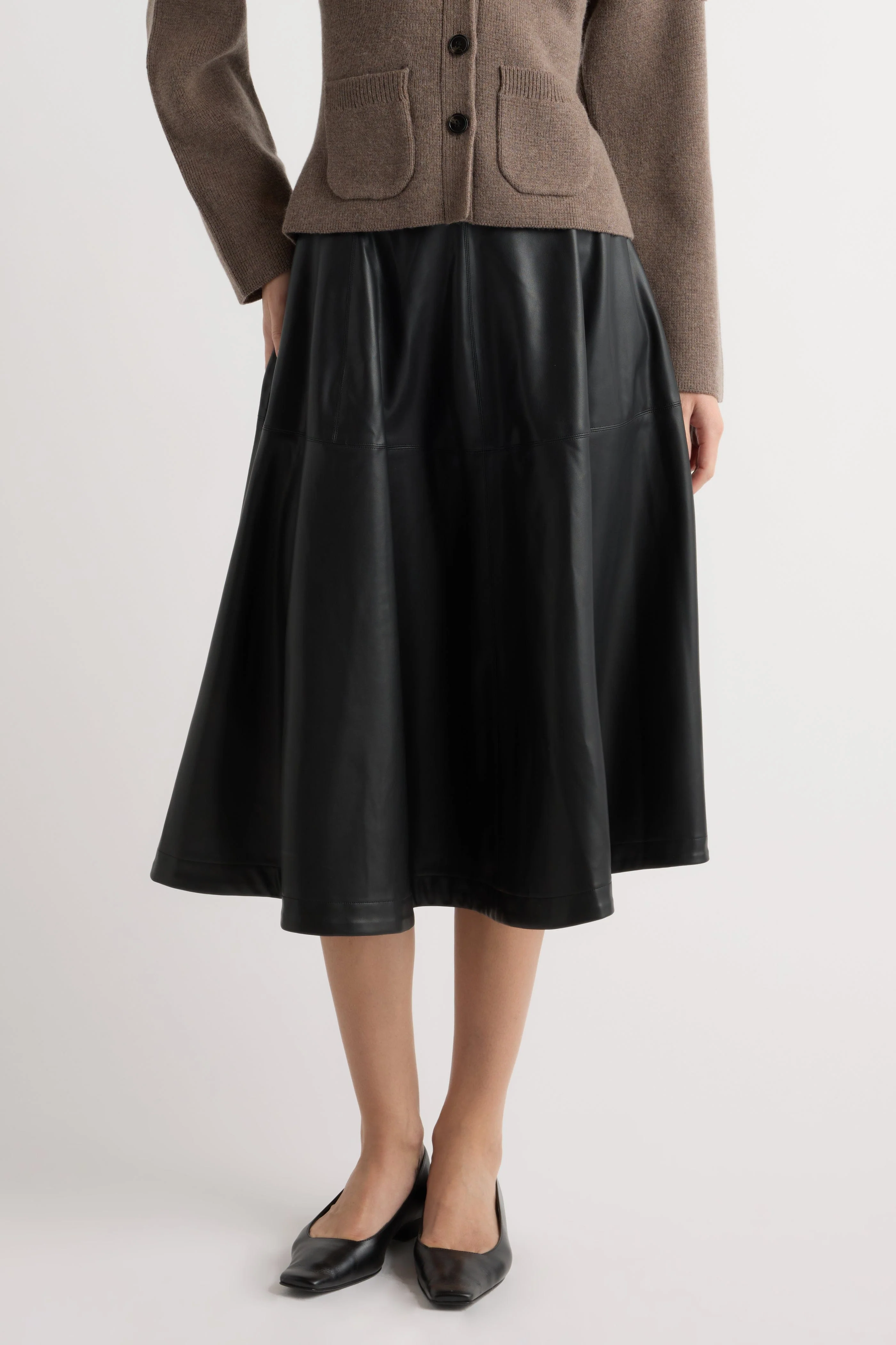 Harlow Vegan Leather Flare Skirt - Image 3