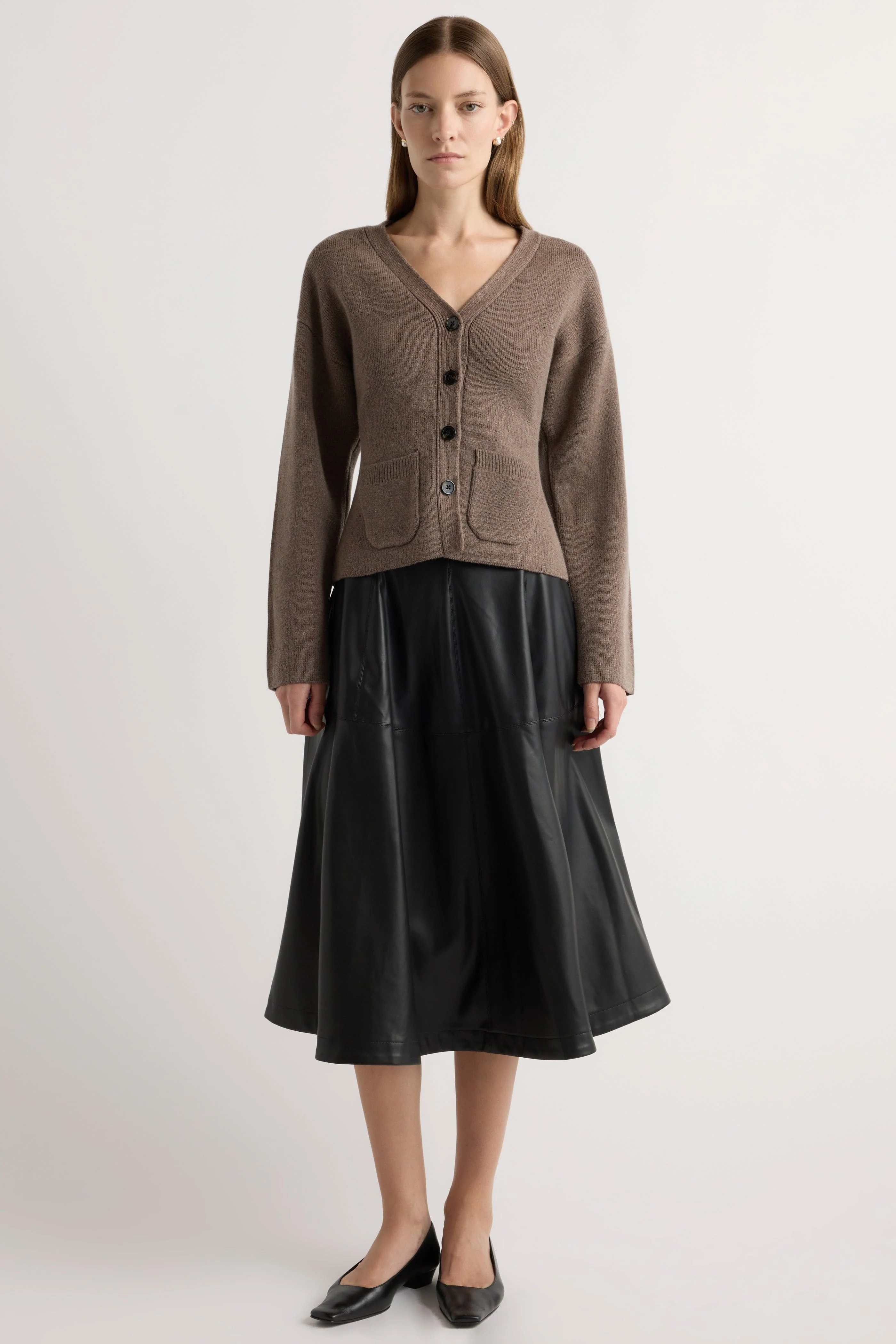 Harlow Vegan Leather Flare Skirt - Image 4