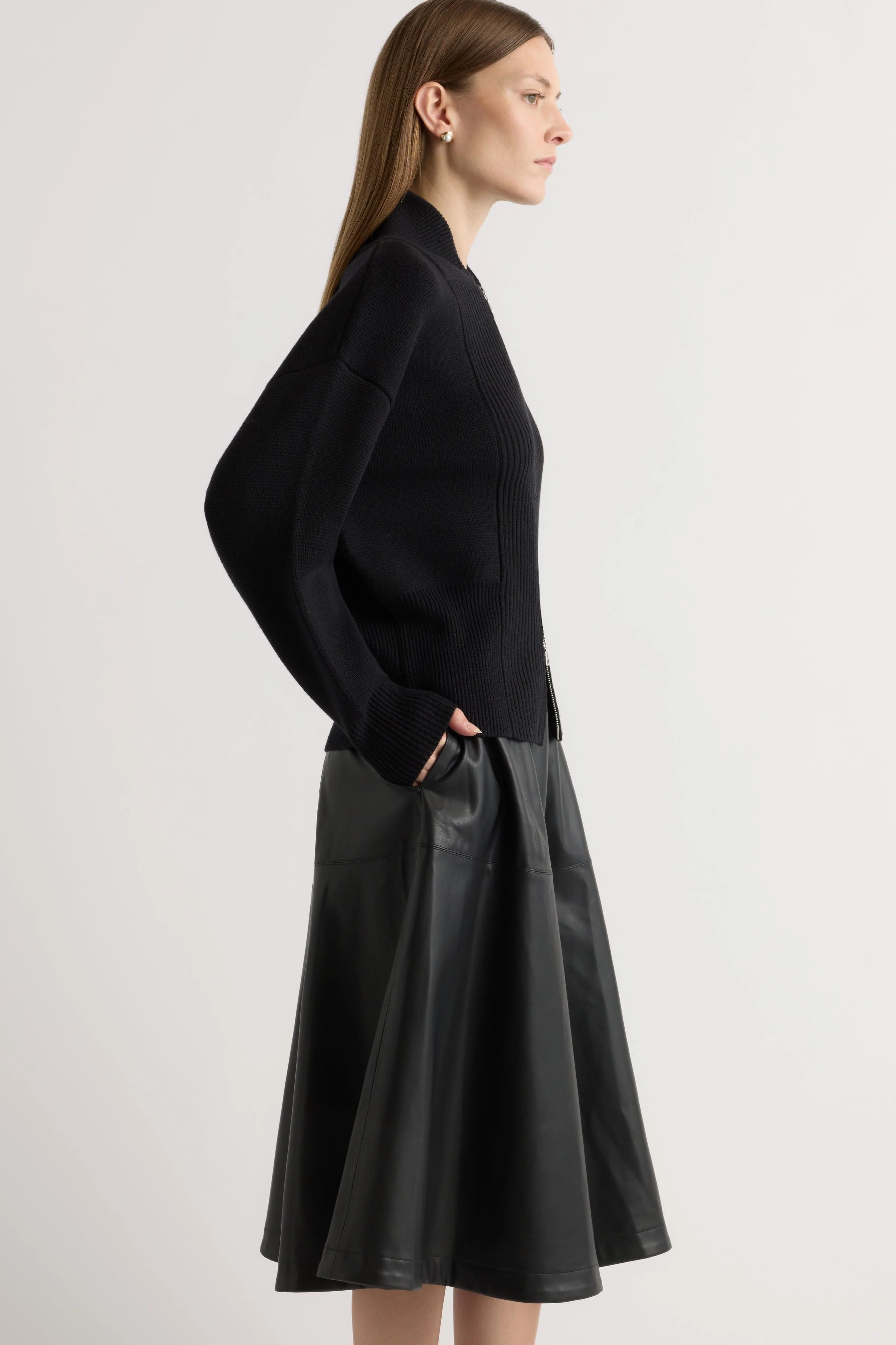 Harlow Vegan Leather Flare Skirt - Image 5