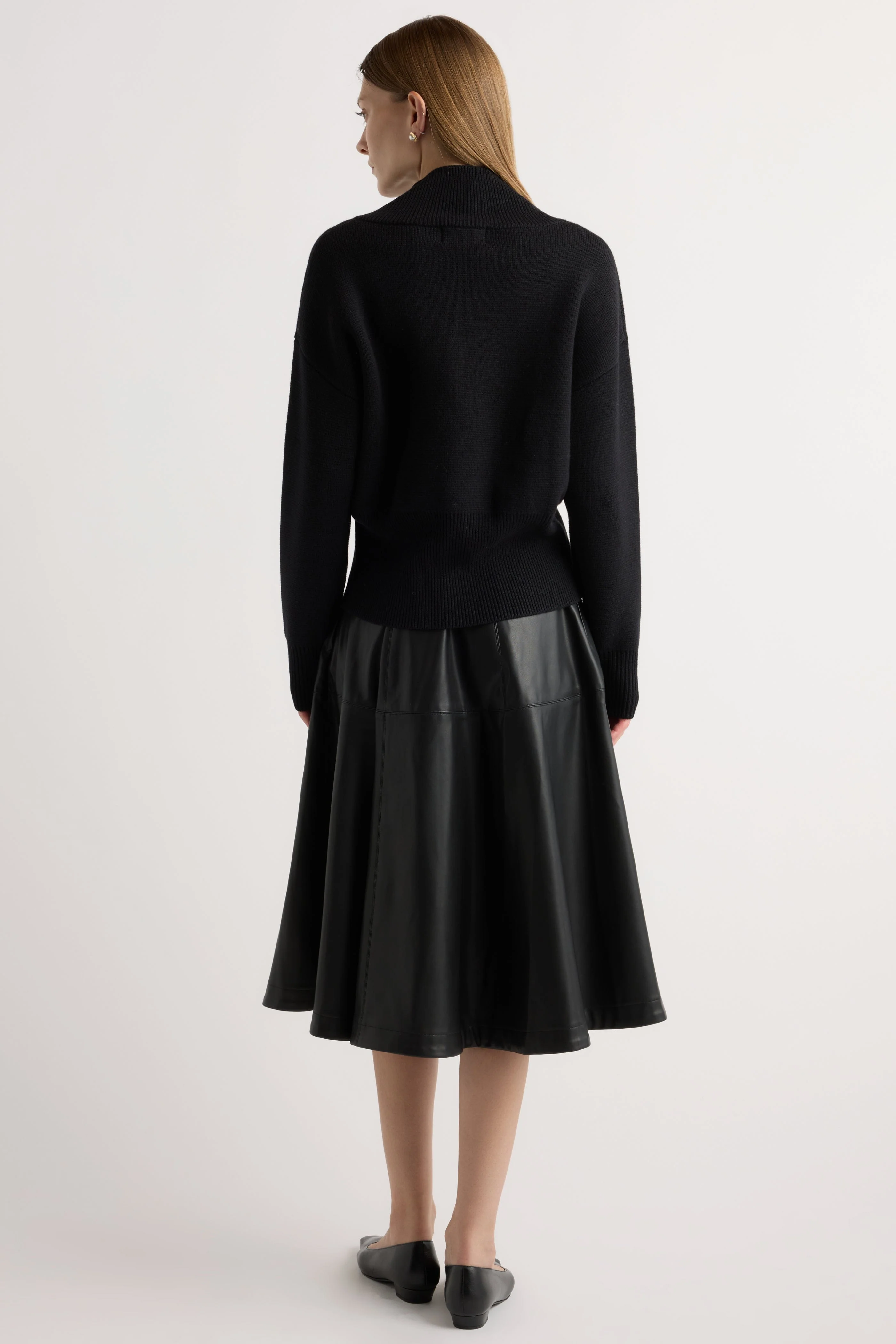 Harlow Vegan Leather Flare Skirt - Image 6