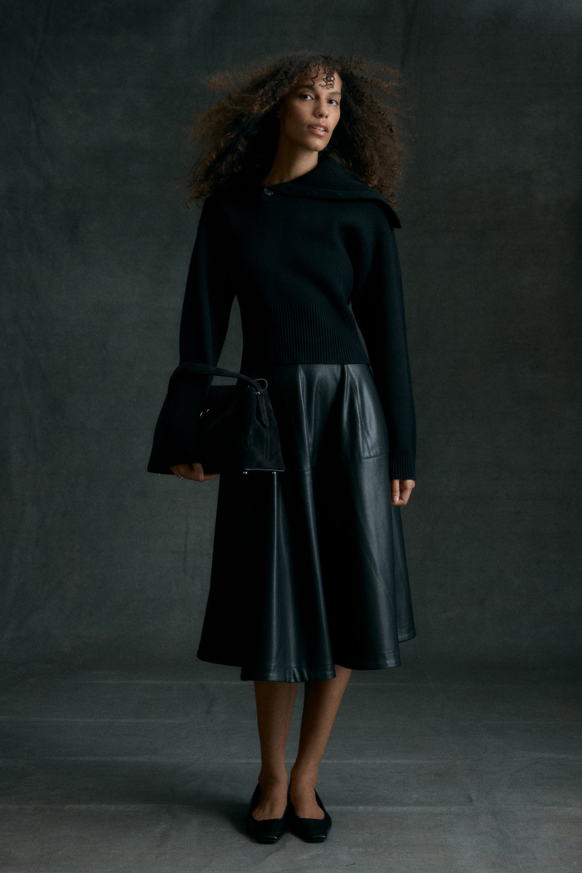 Harlow Vegan Leather Flare Skirt - Image 7