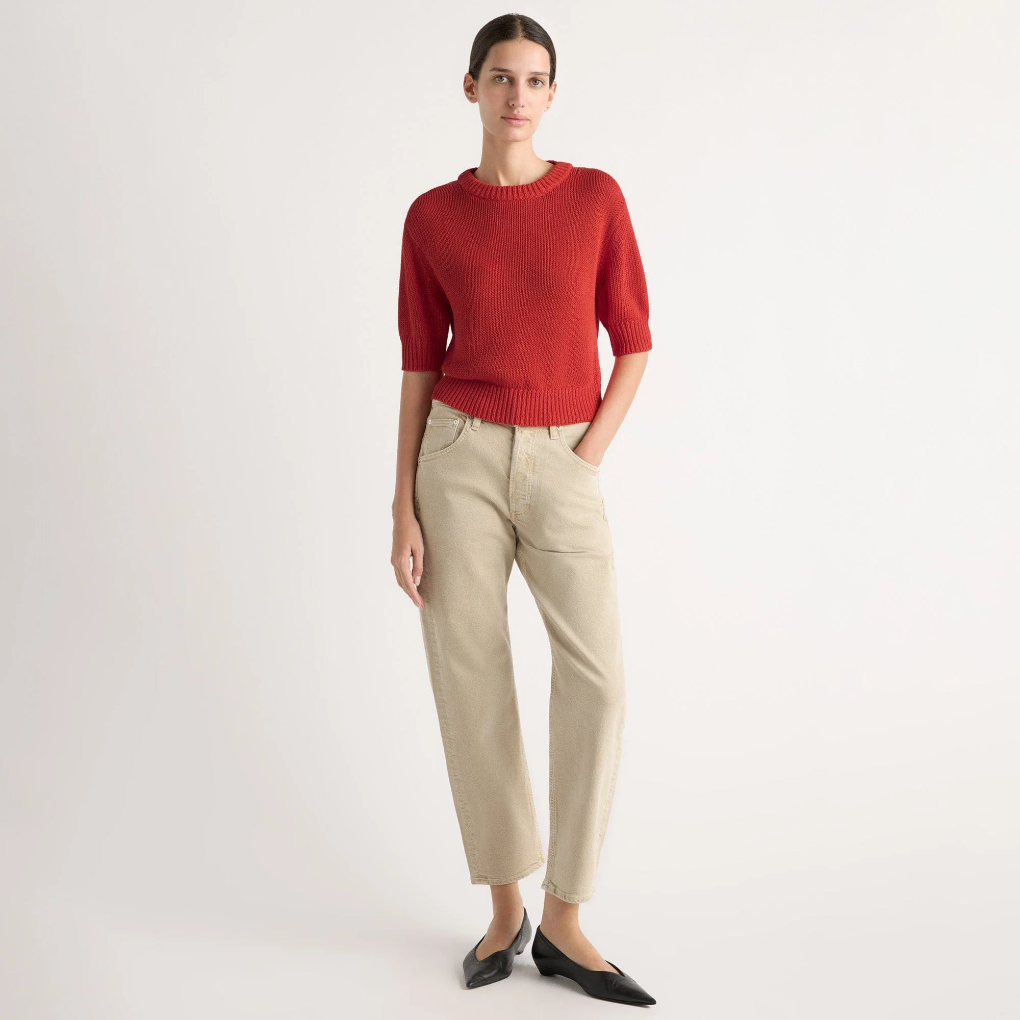 Heidi Pullover Short-Sleeve Knit Top