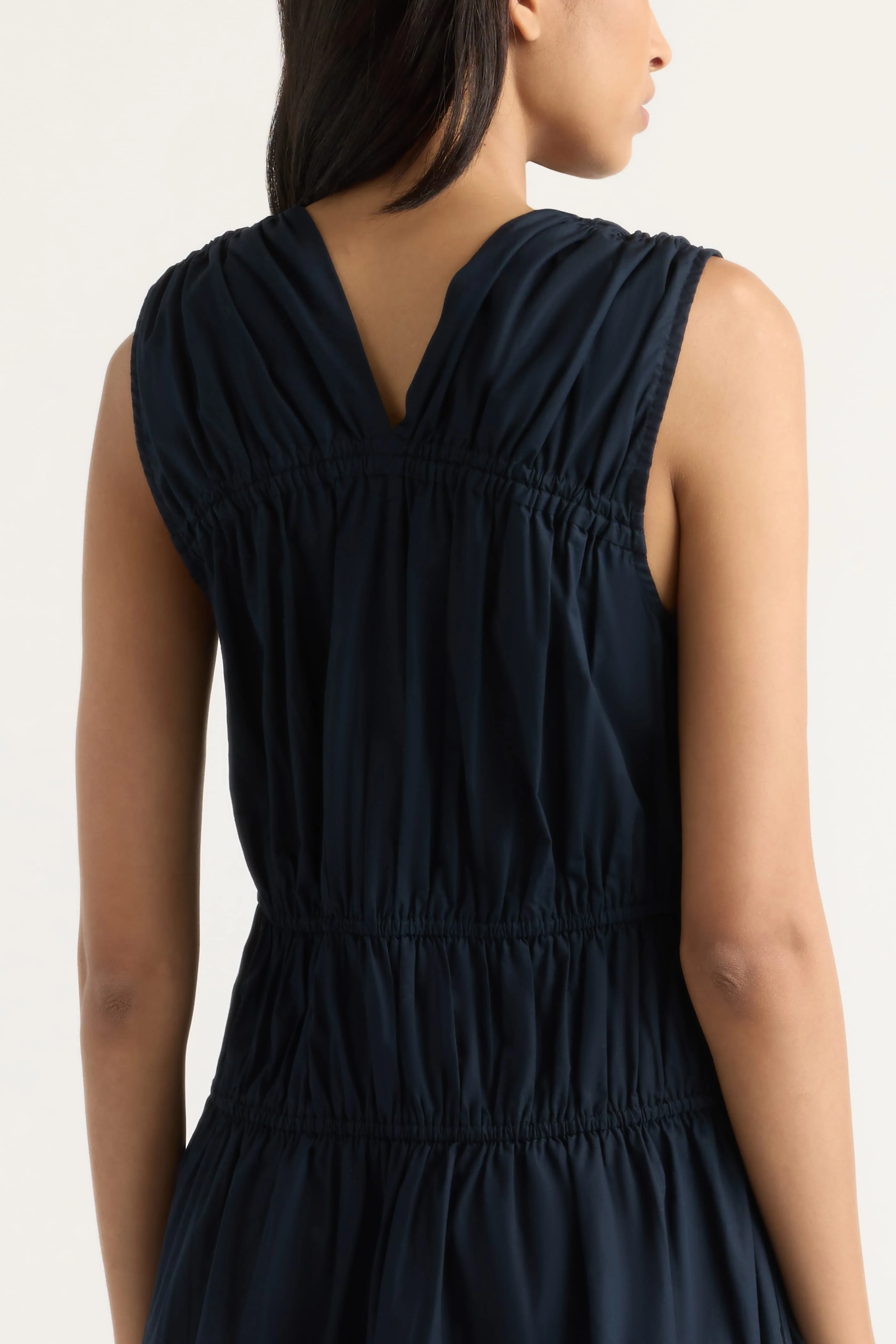 Iga Gathered Organic Cotton Maxi Dress - Image 7