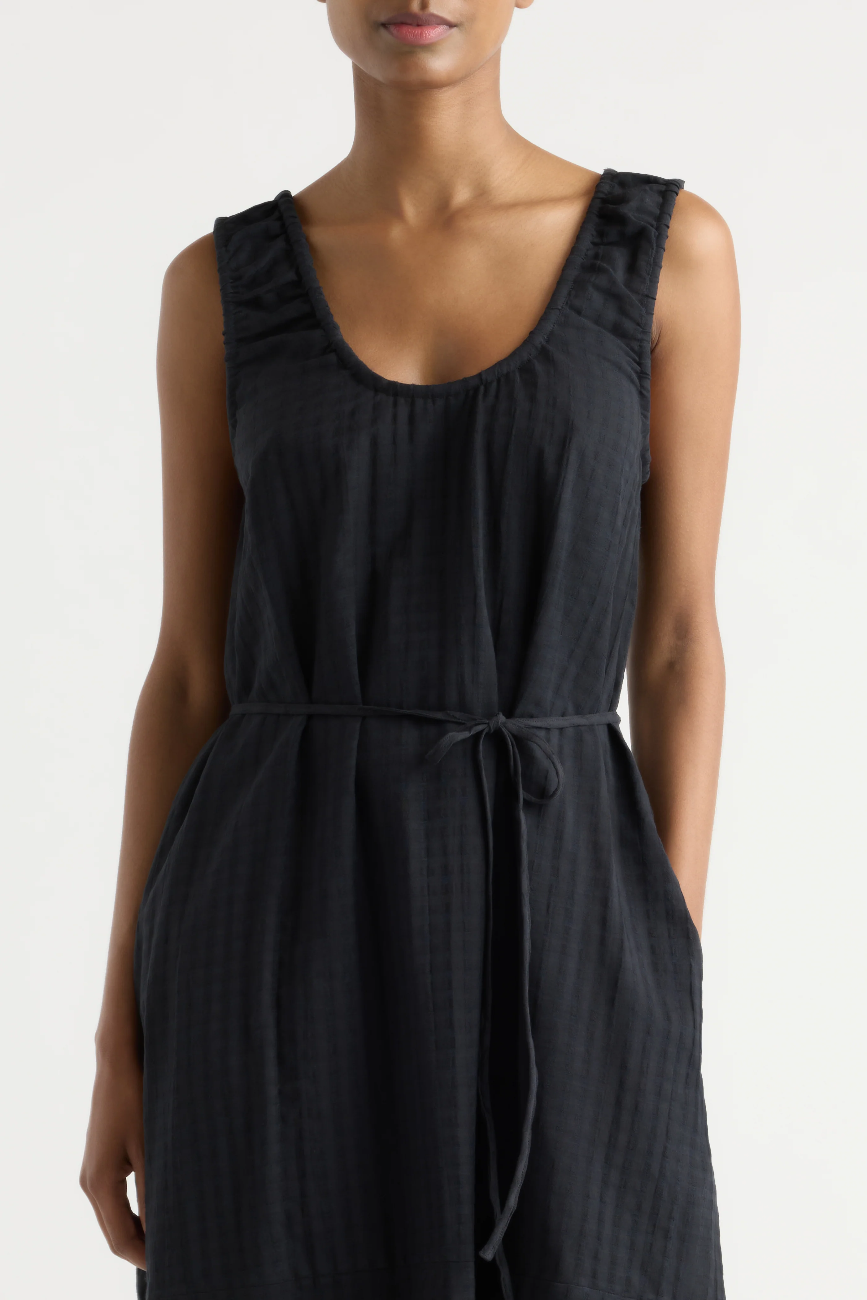 Imogen Organic Cotton U-Neck Gingham Dress - Image 3