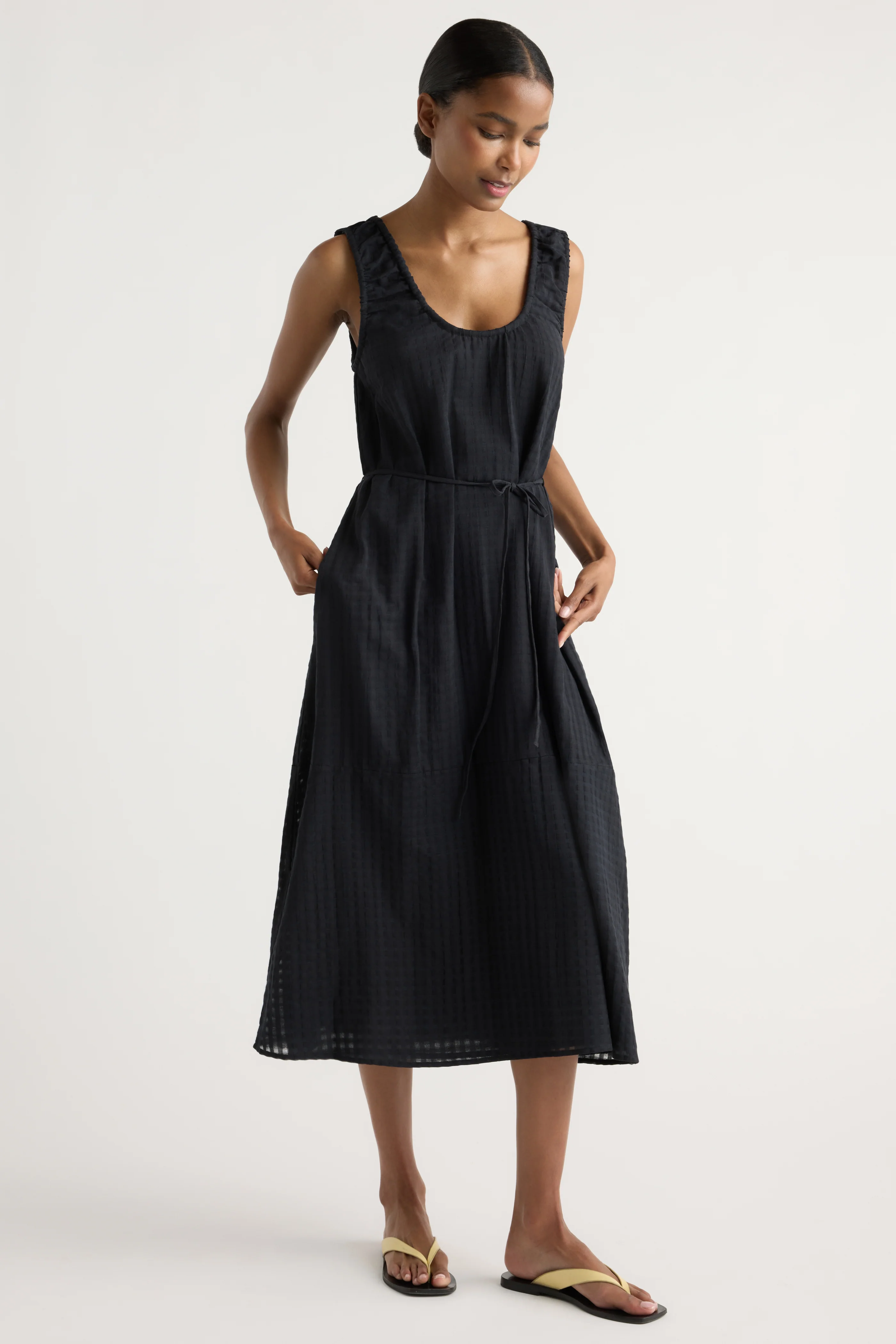 Imogen Organic Cotton U-Neck Gingham Dress - Image 4