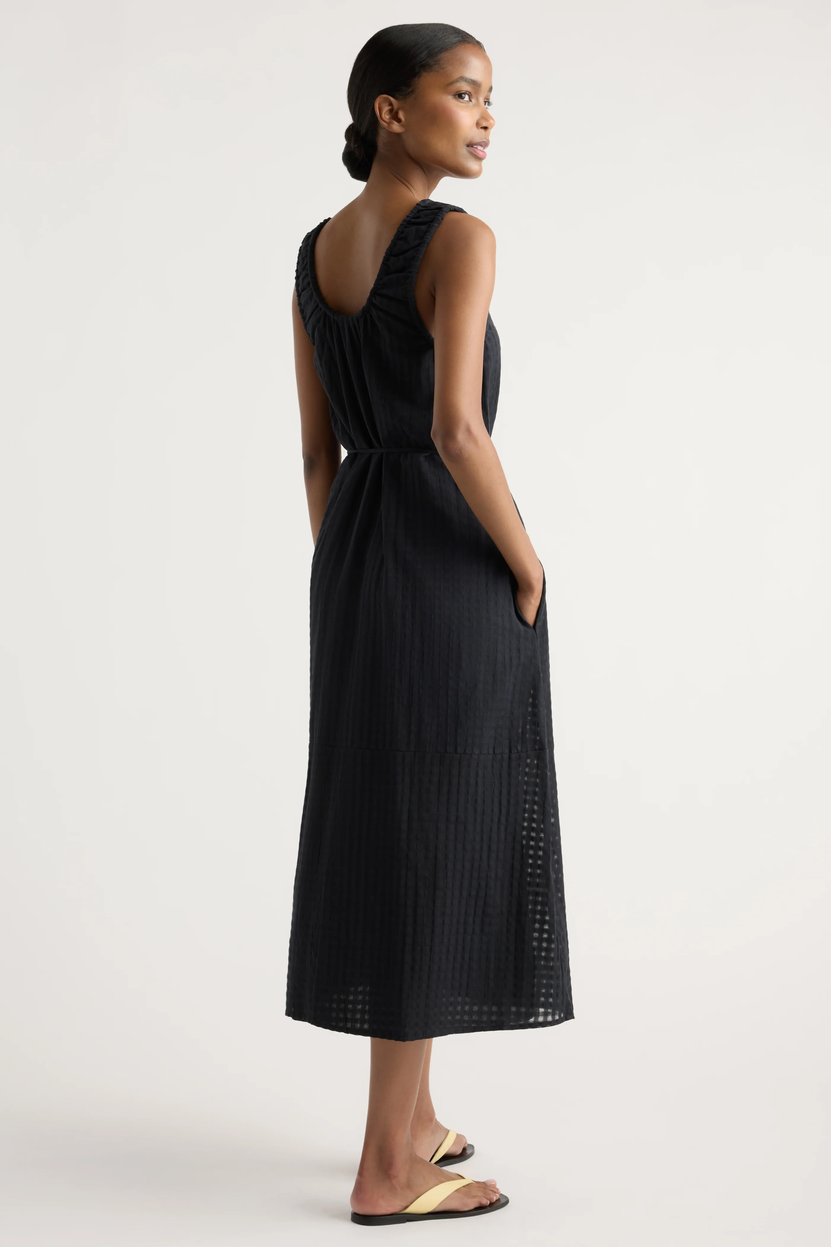 Imogen Organic Cotton U-Neck Gingham Dress - Image 6