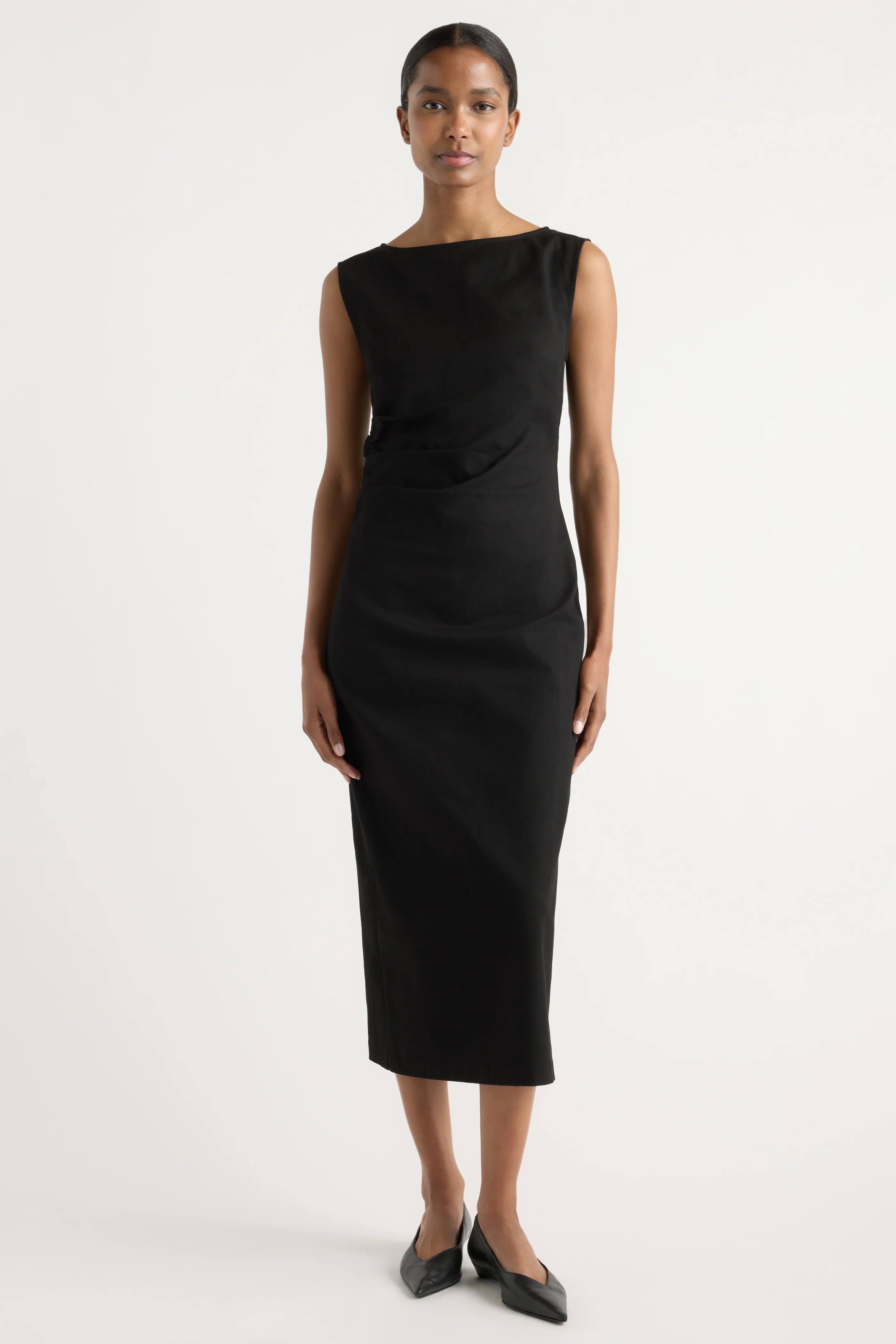 Inari Cotton Twill Boat-Neck Dress - Image 4