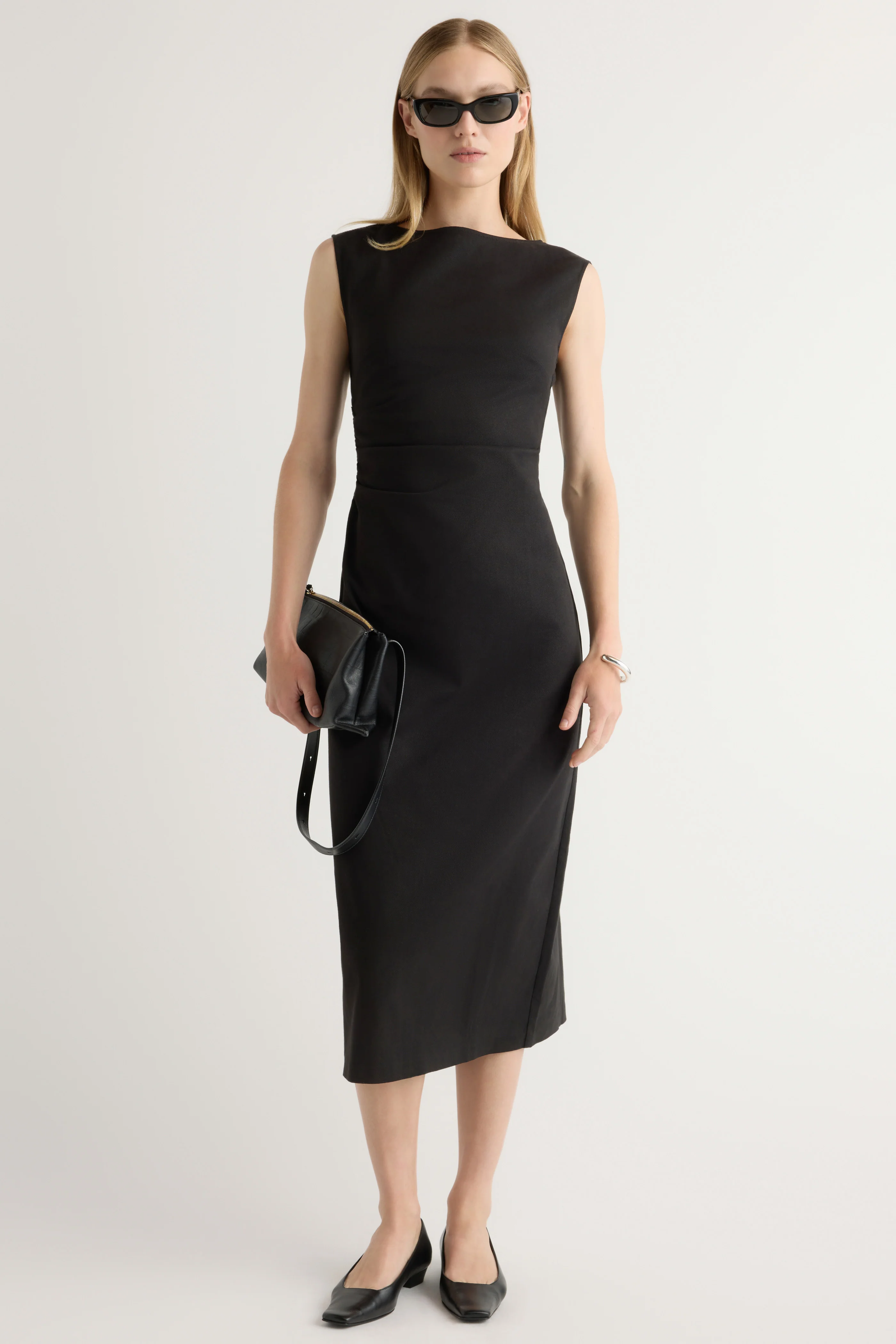Inari Cotton Twill Boat-Neck Dress - Image 8