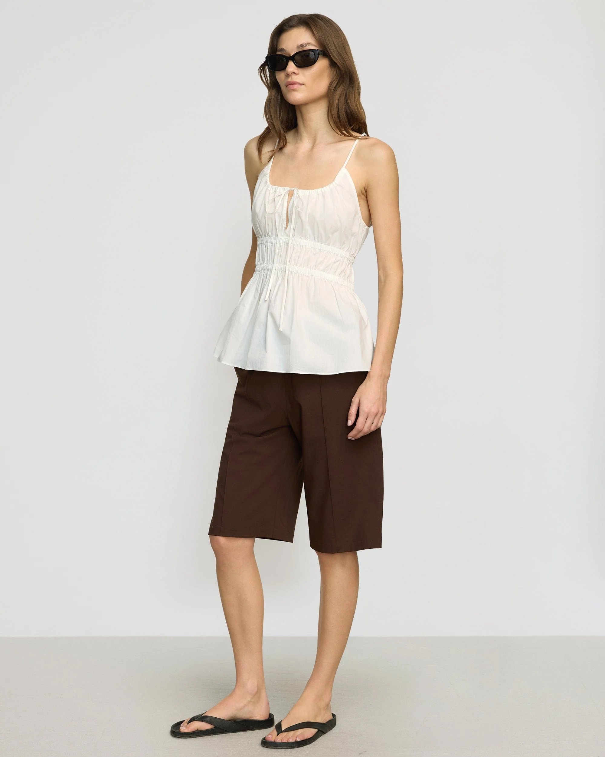 Jamila Organic Cotton Semi-Sheer Ruched Cami - Image 5