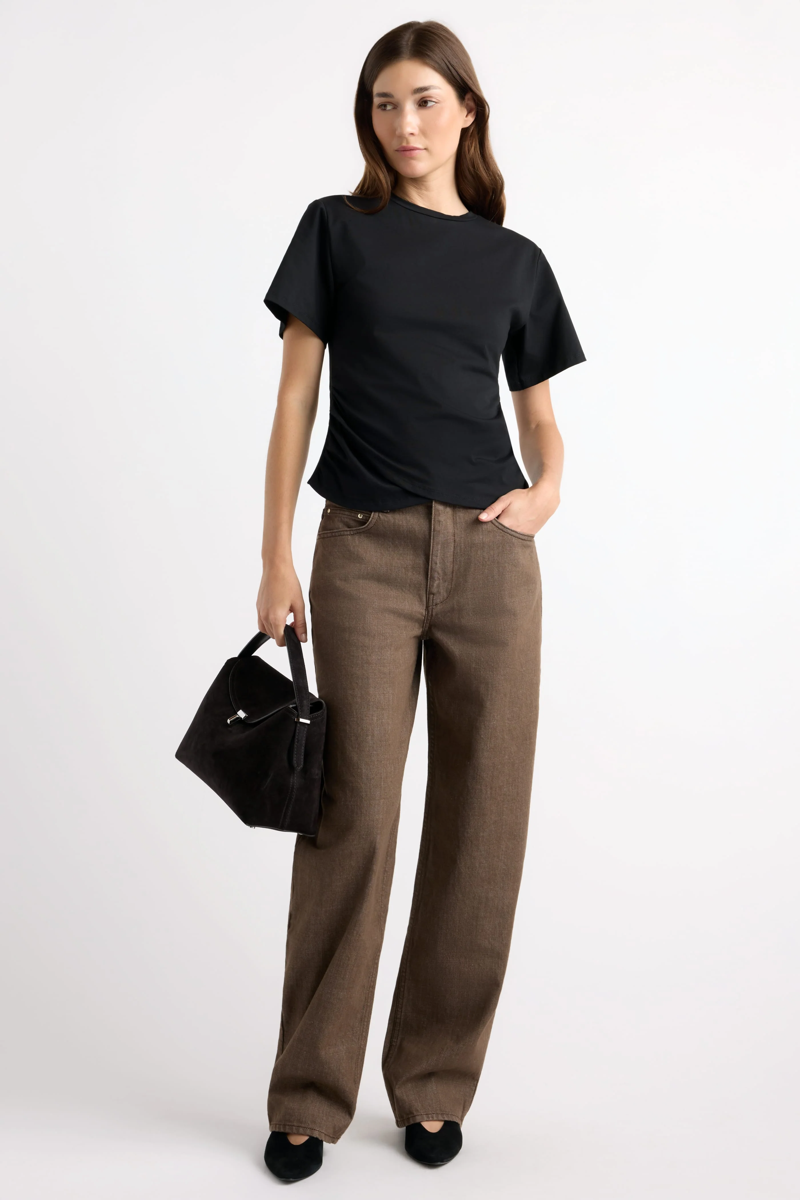 Janette Front-Wrap Jersey Tee - Image 3