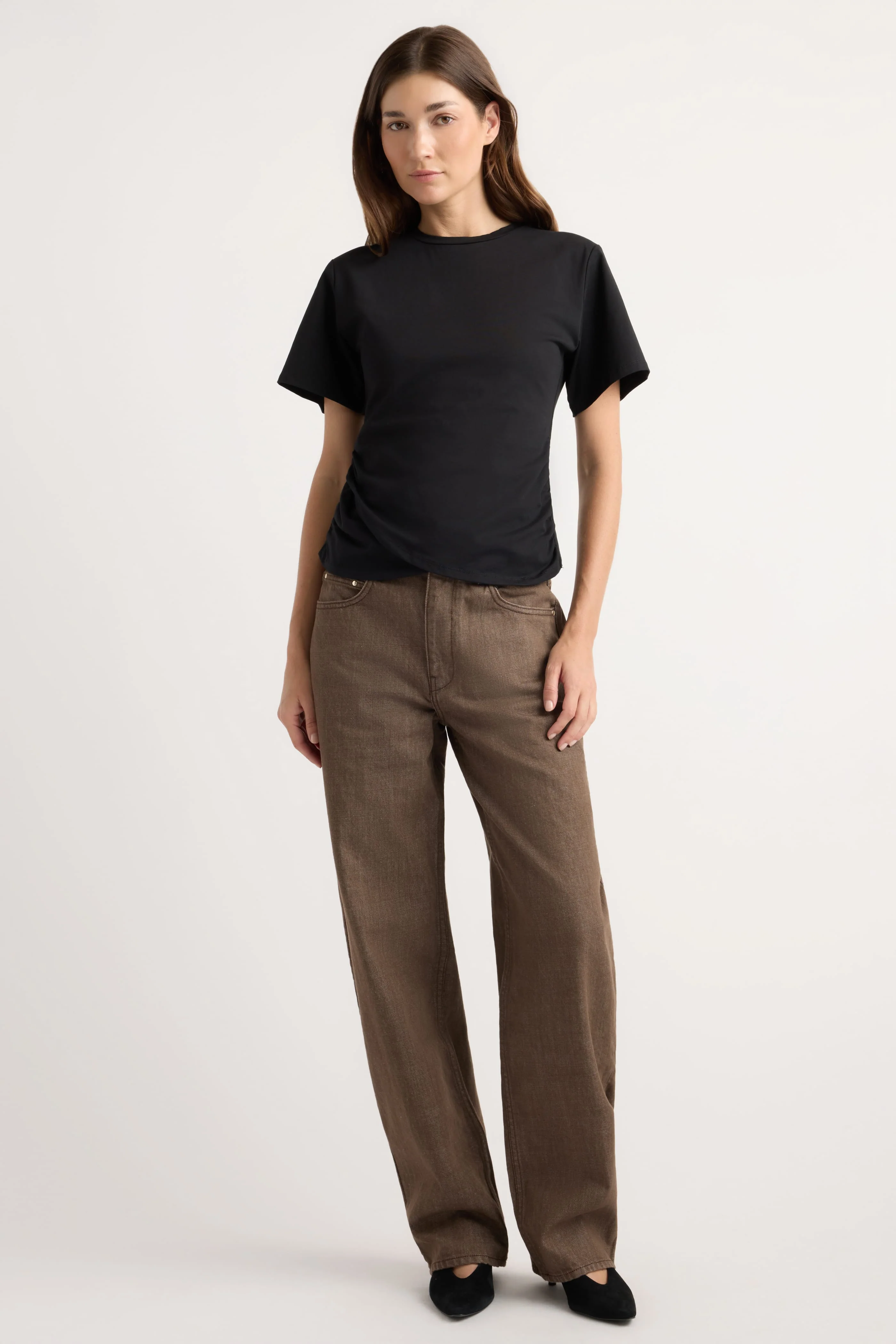 Janette Front-Wrap Jersey Tee - Image 5
