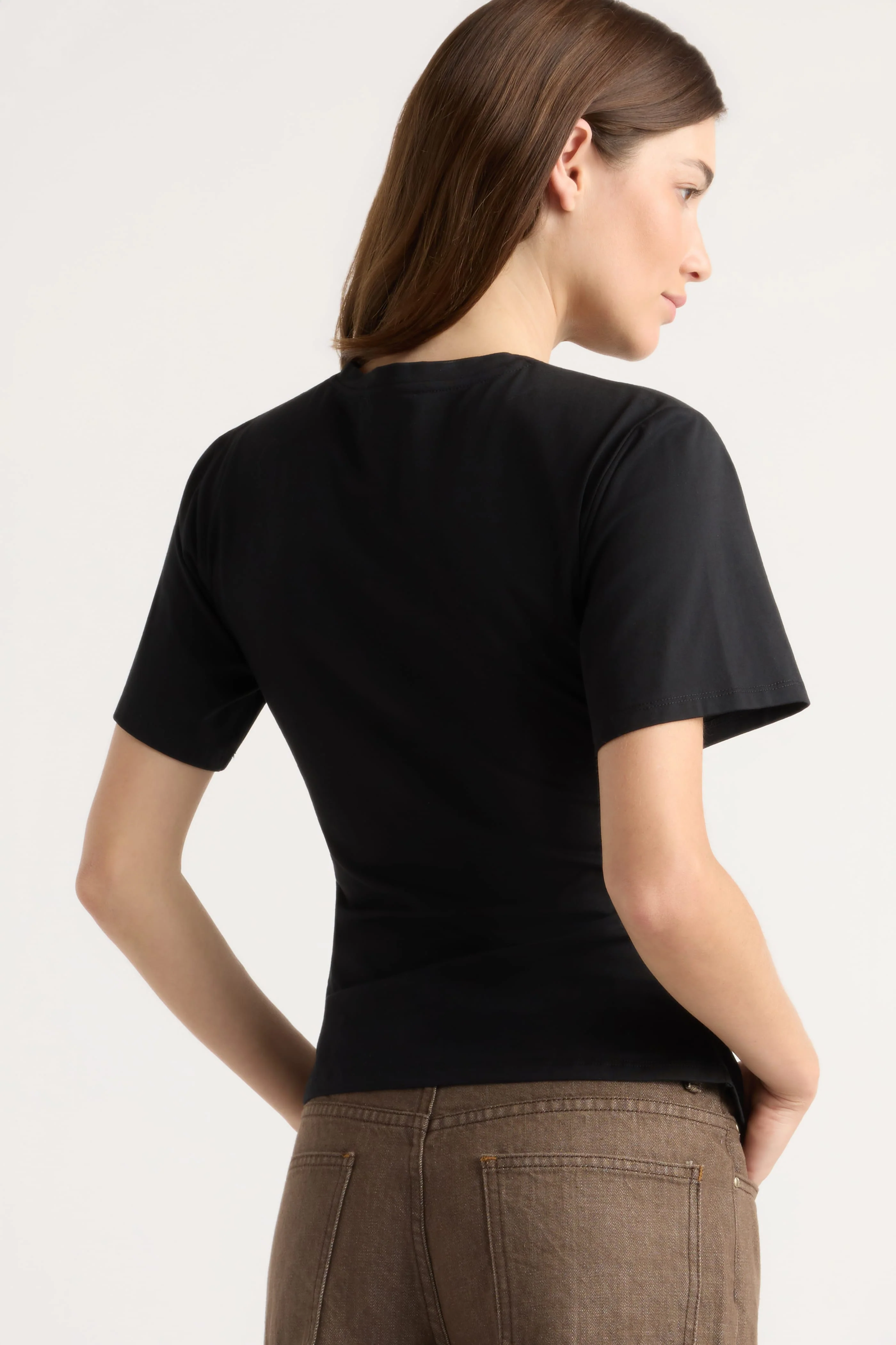 Janette Front-Wrap Jersey Tee - Image 6