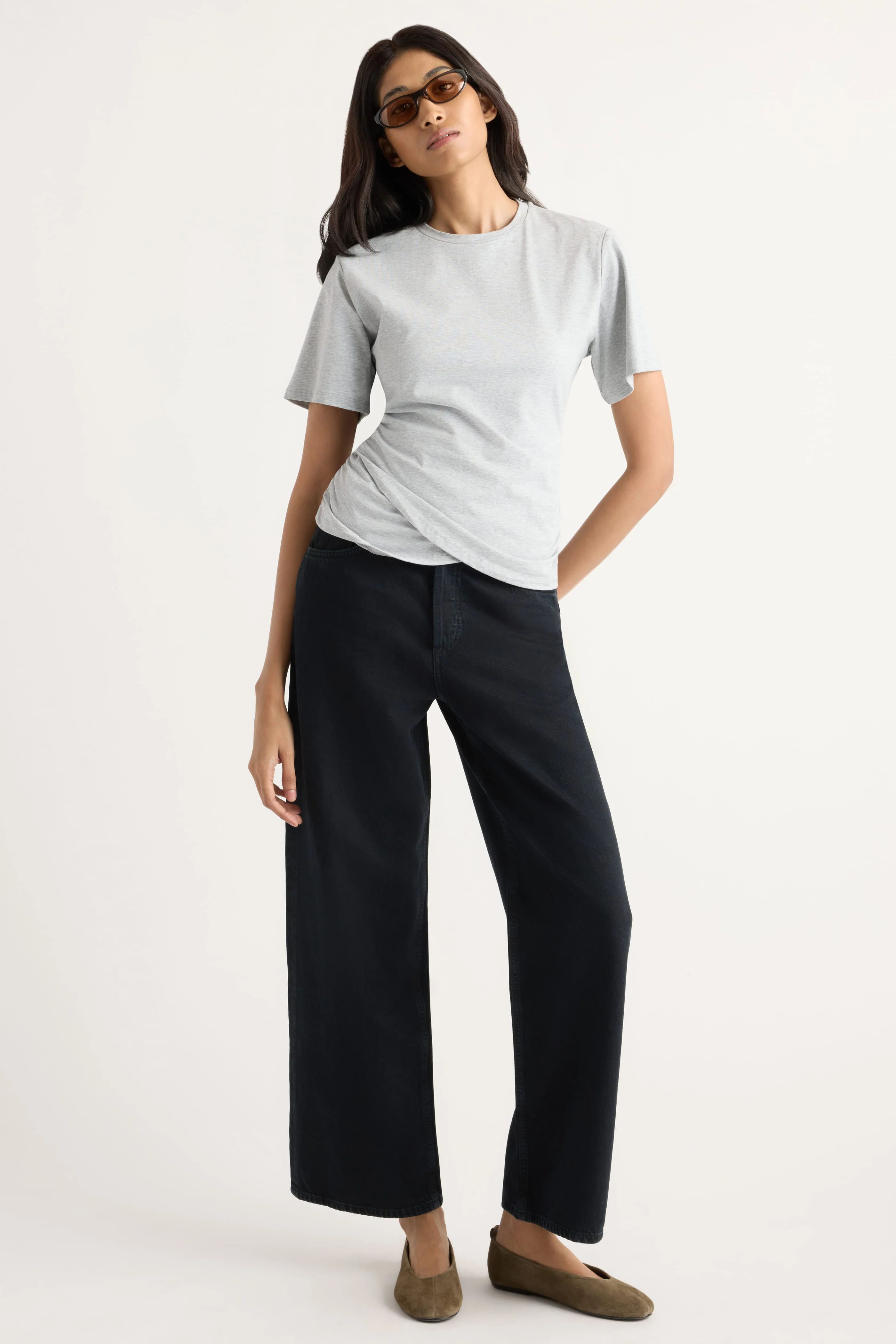 Janette Front-Wrap Jersey Tee - Image 3