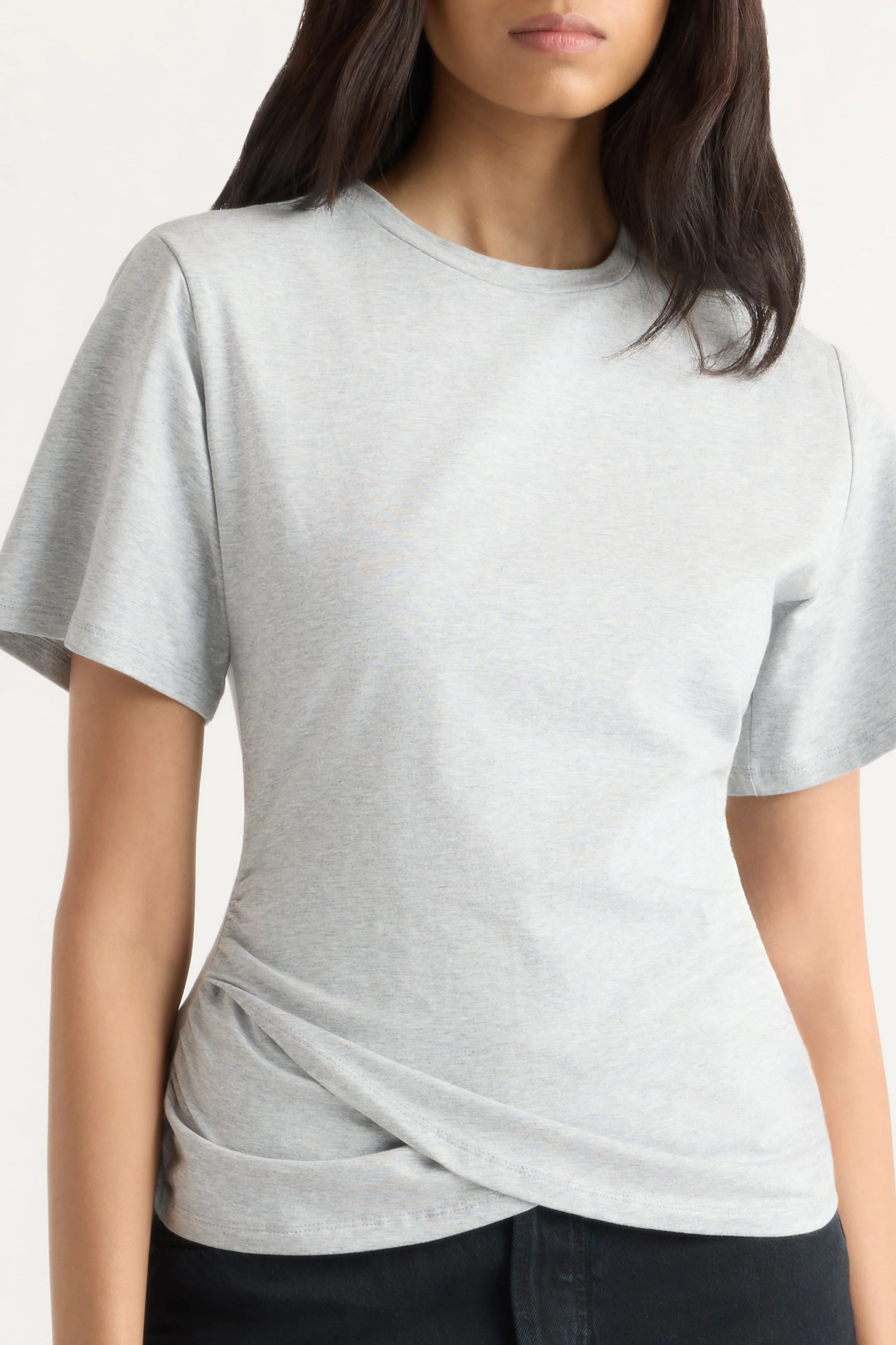 Janette Front-Wrap Jersey Tee - Image 4