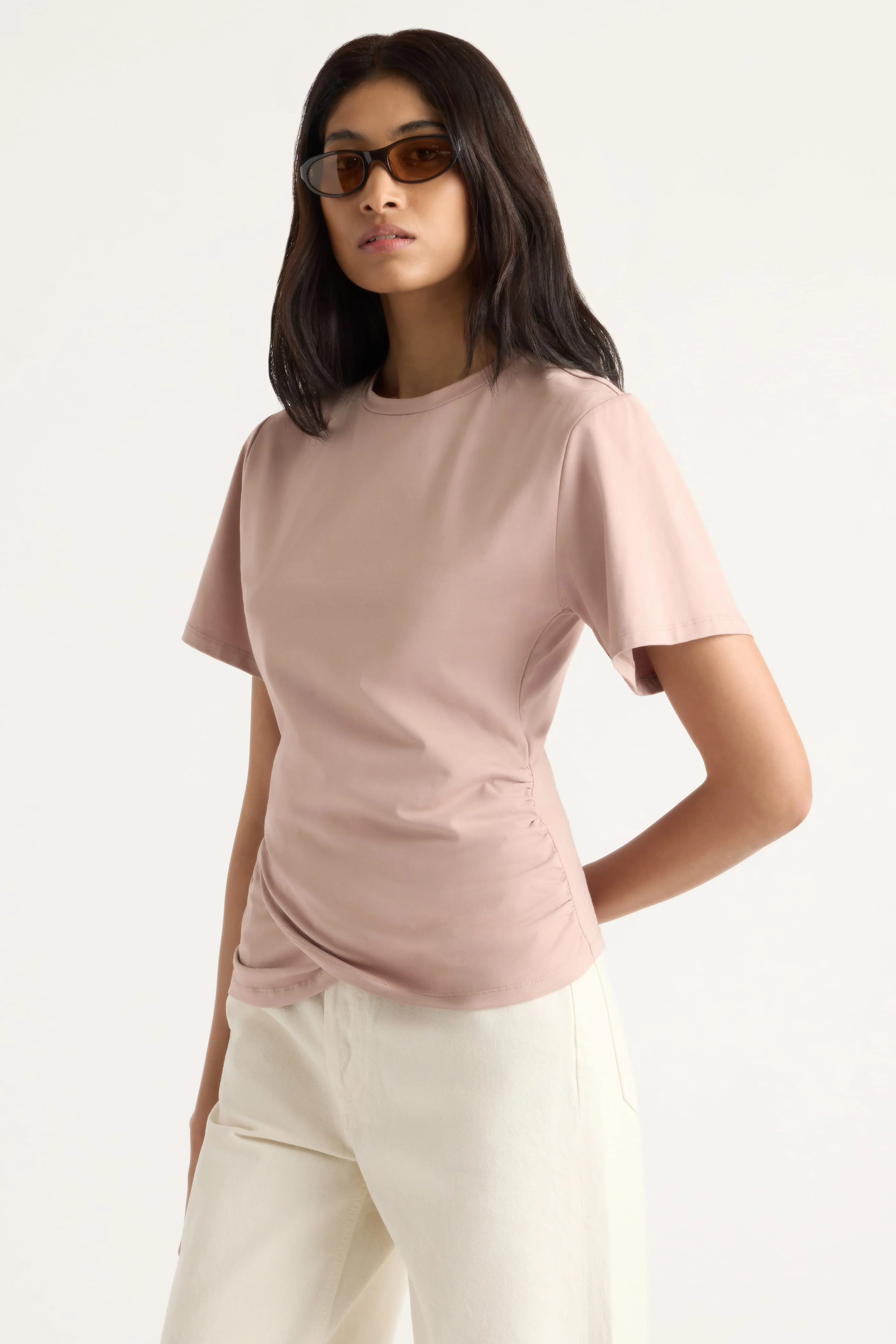 Janette Front-Wrap Jersey Tee - Image 2