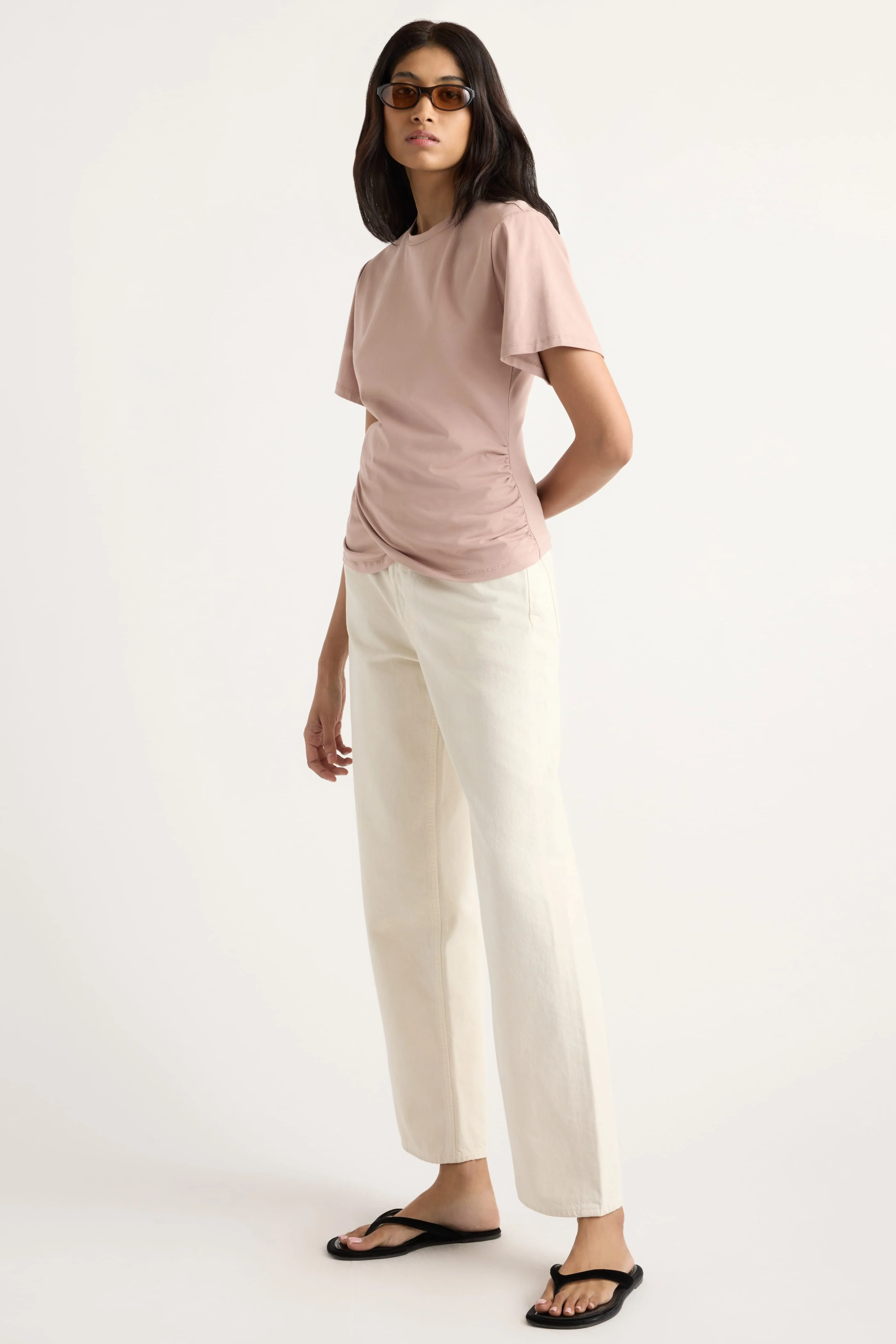 Janette Front-Wrap Jersey Tee - Image 3