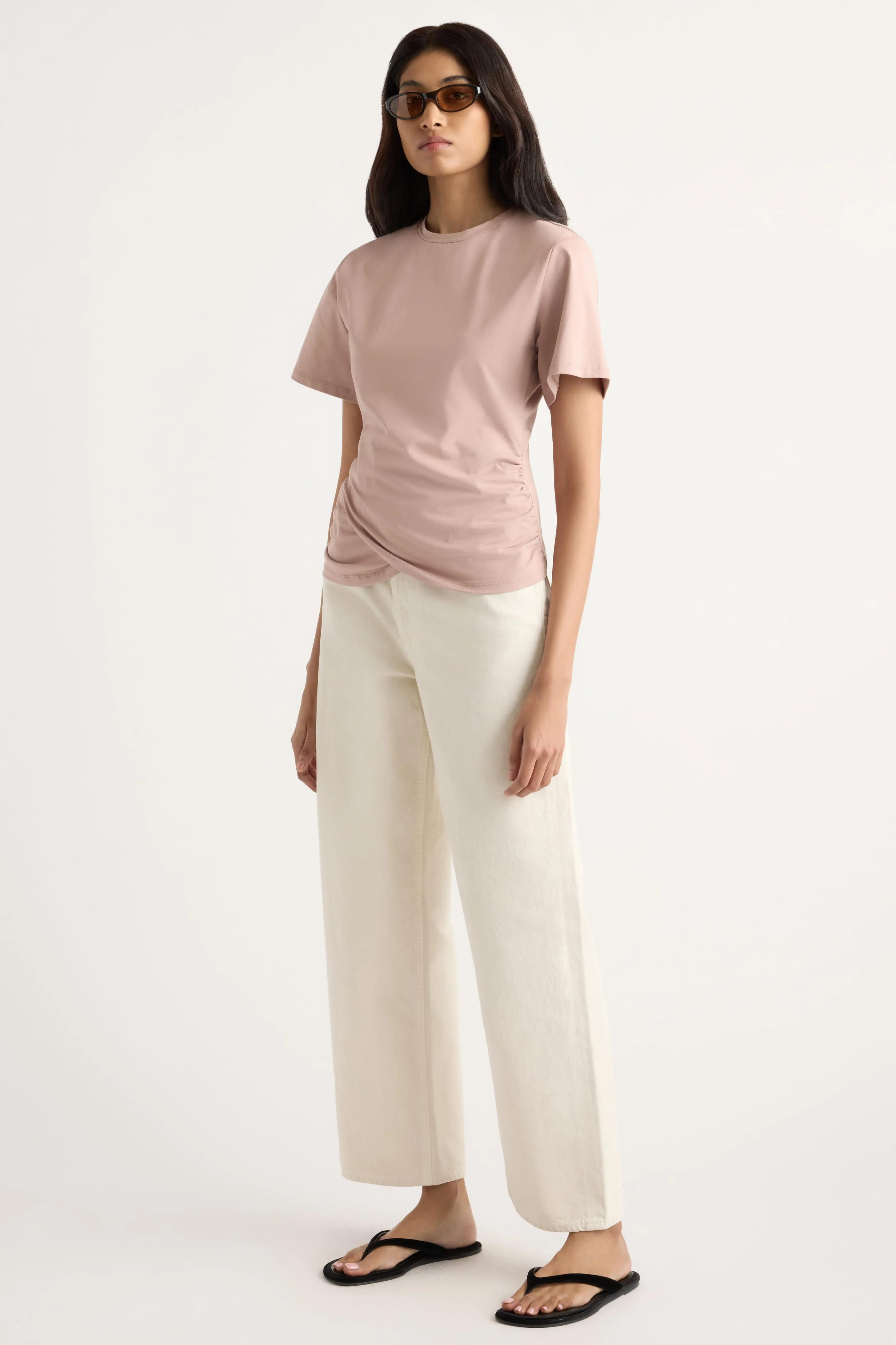 Janette Front-Wrap Jersey Tee - Image 5