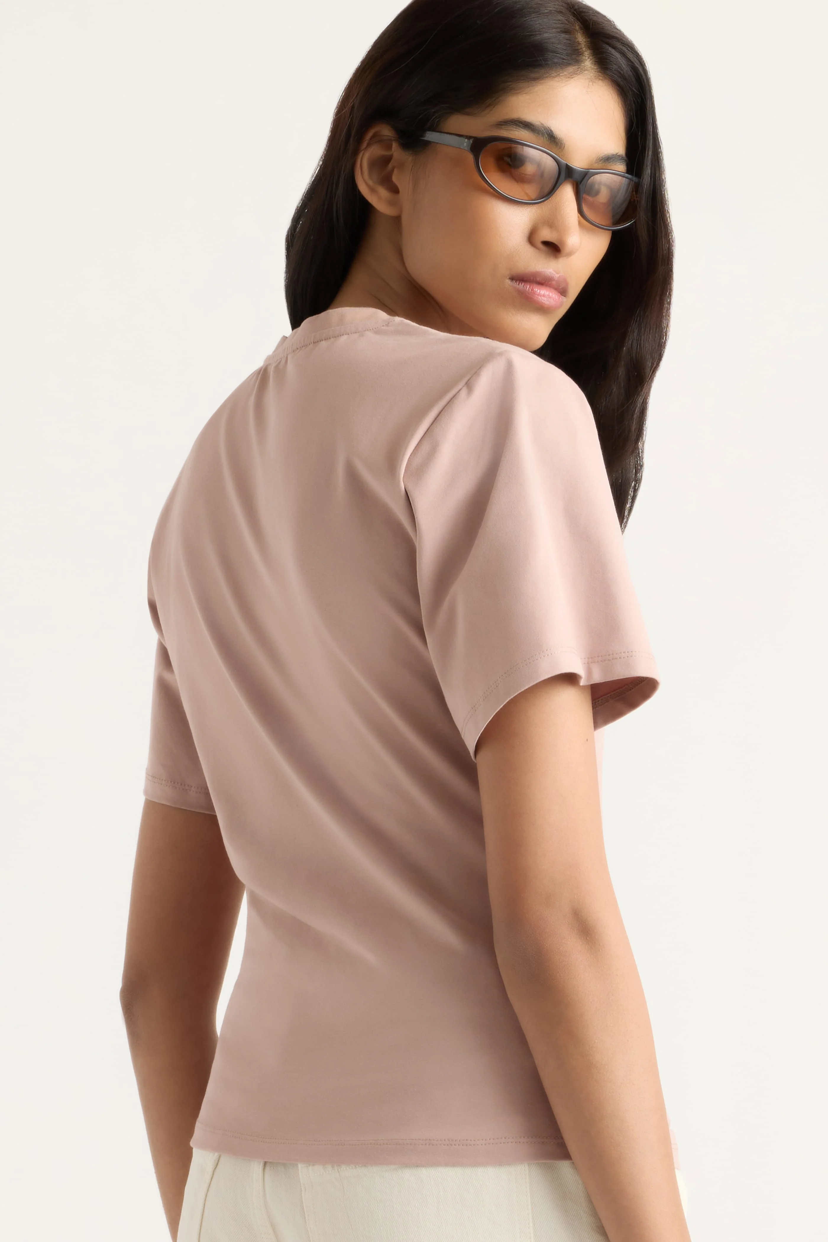 Janette Front-Wrap Jersey Tee - Image 6