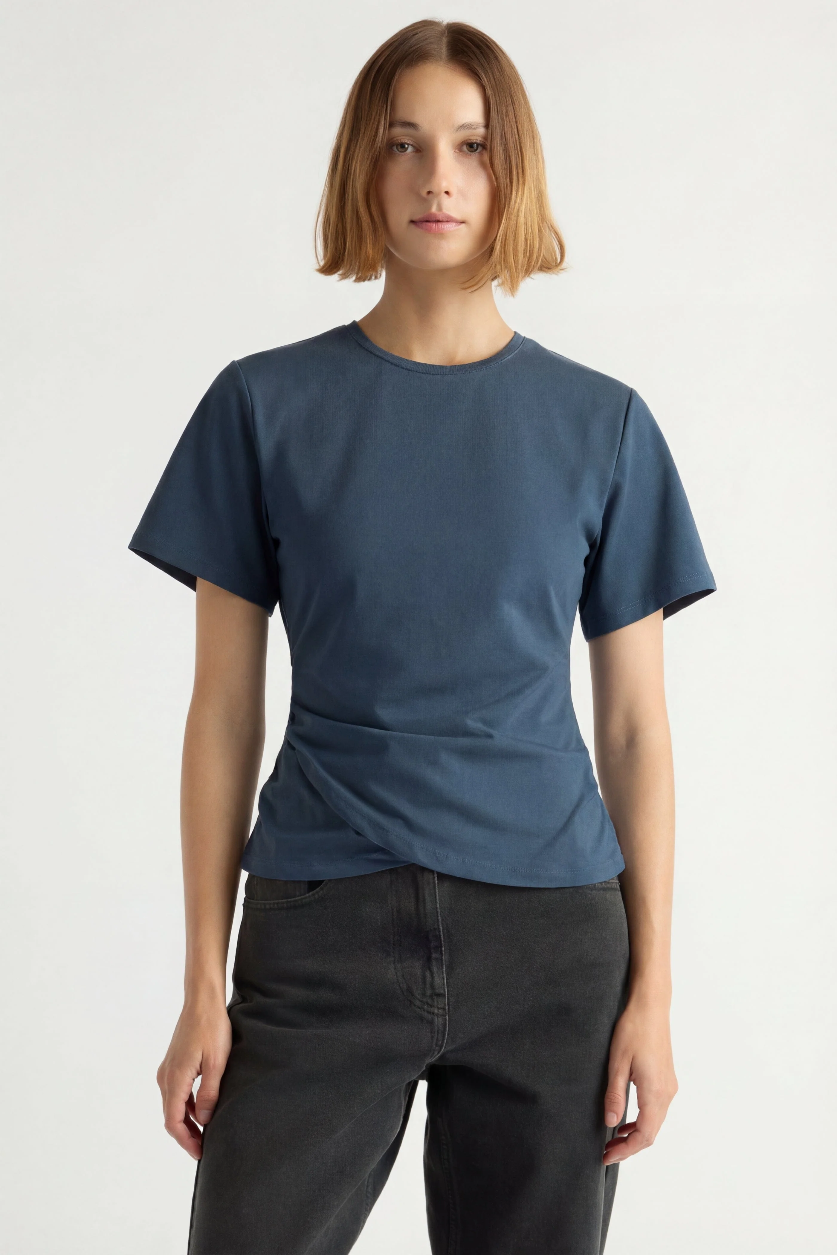Janette Front-Wrap Jersey Tee - Image 3