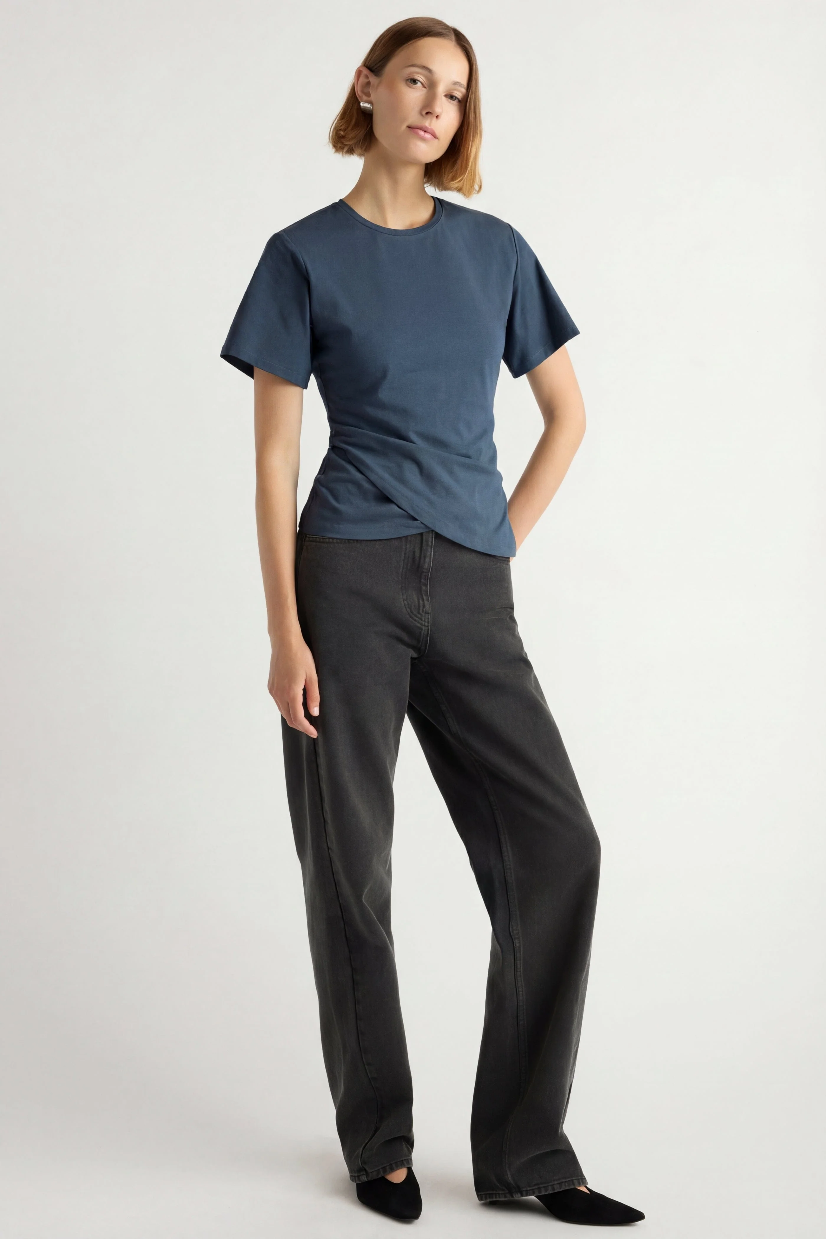 Janette Front-Wrap Jersey Tee - Image 4