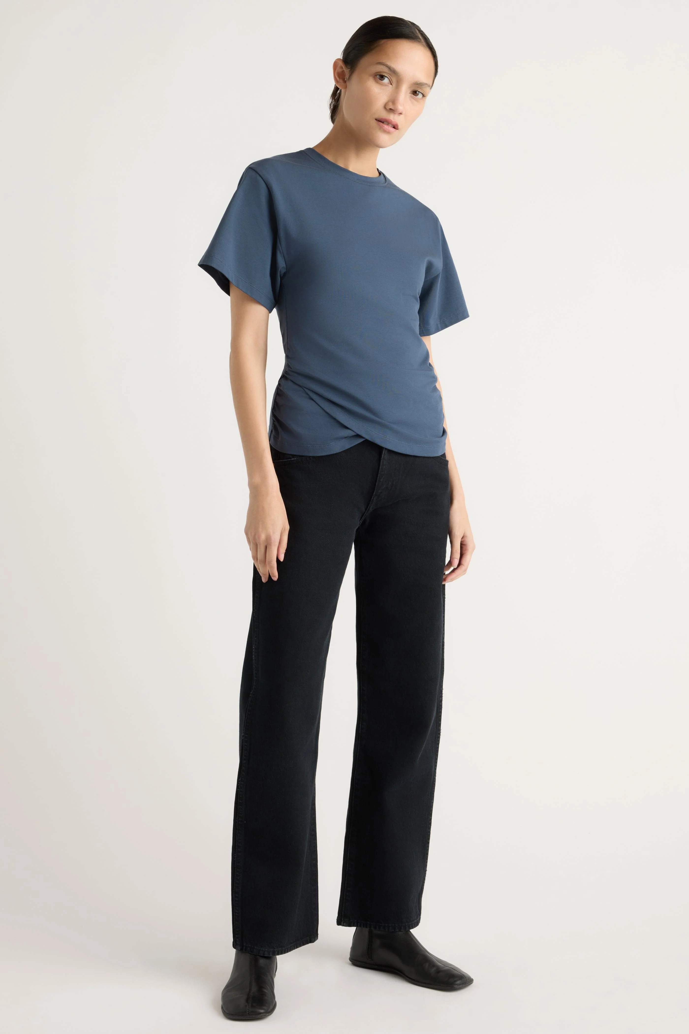 Janette Front-Wrap Jersey Tee - Image 6