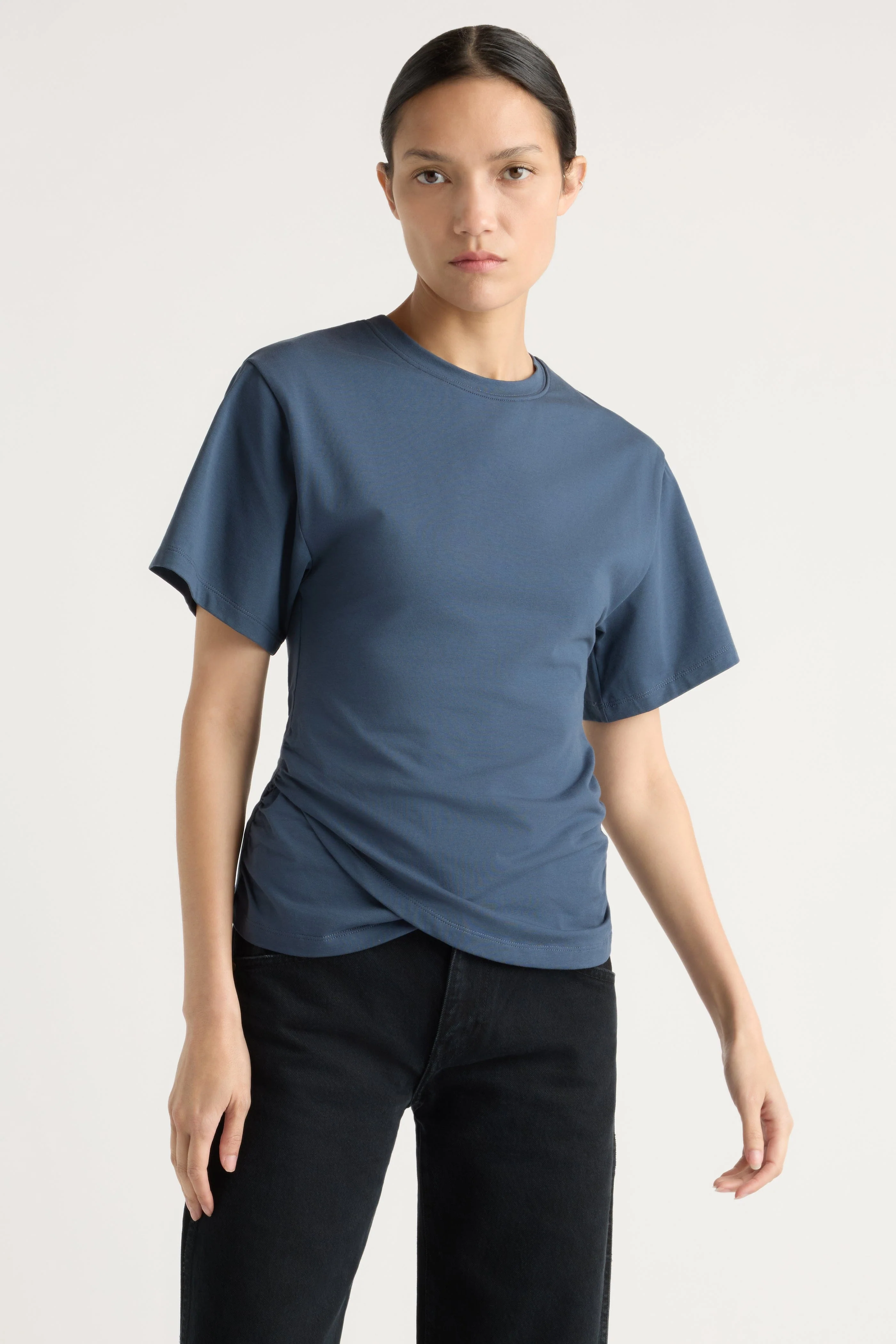 Janette Front-Wrap Jersey Tee - Image 7