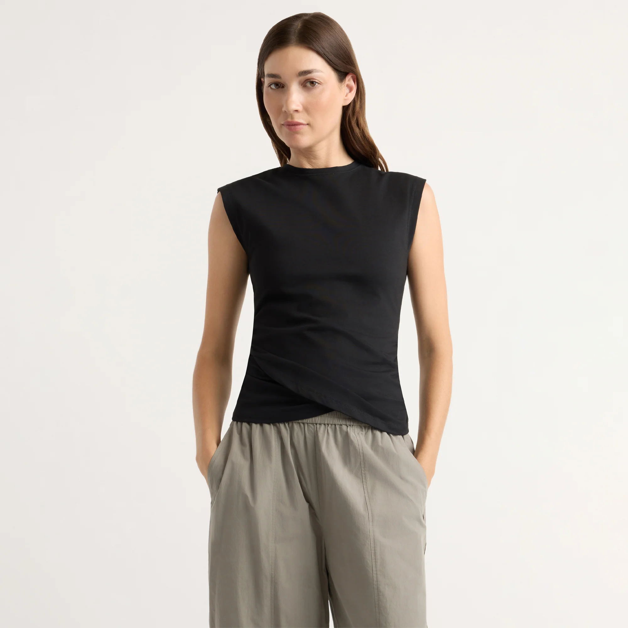 Jensen Front-Wrap Jersey Tee
