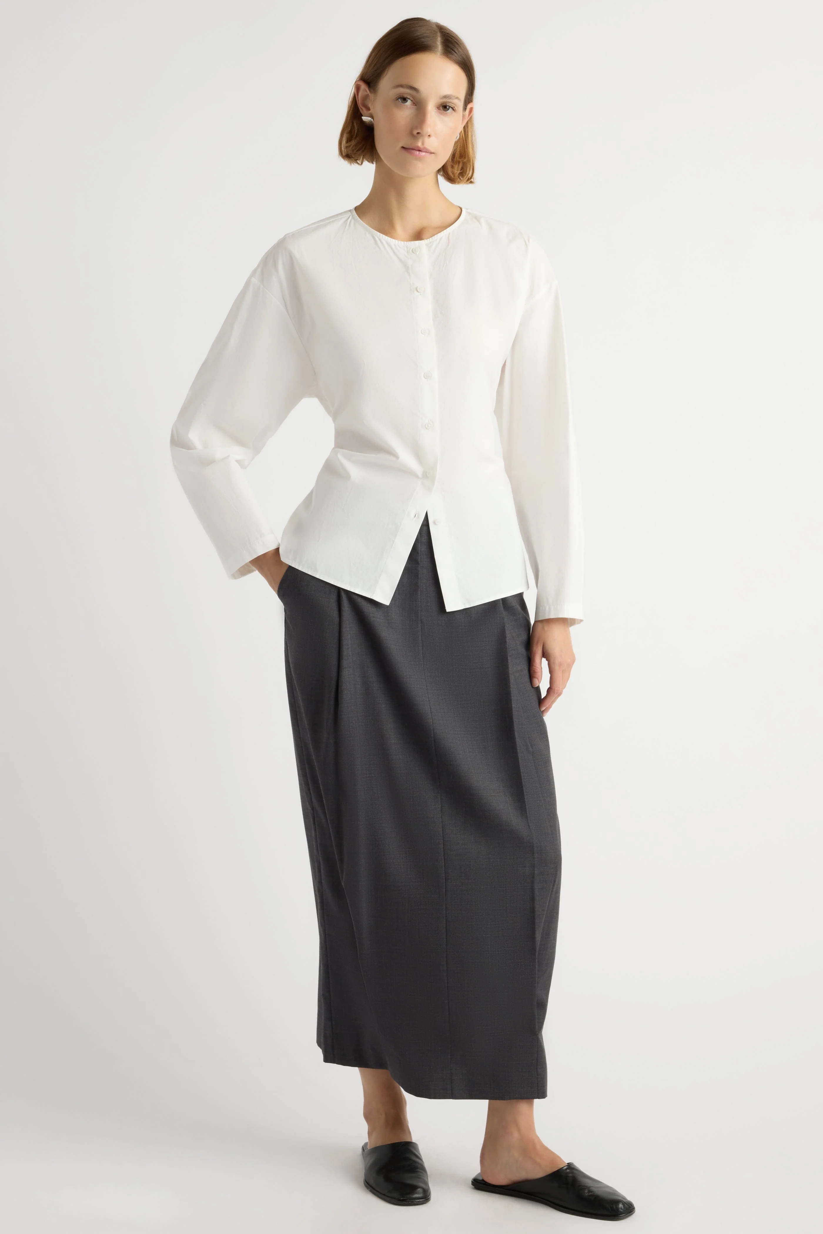 Jinsol Cinch-Waist Cotton Poplin Blouse - Image 3