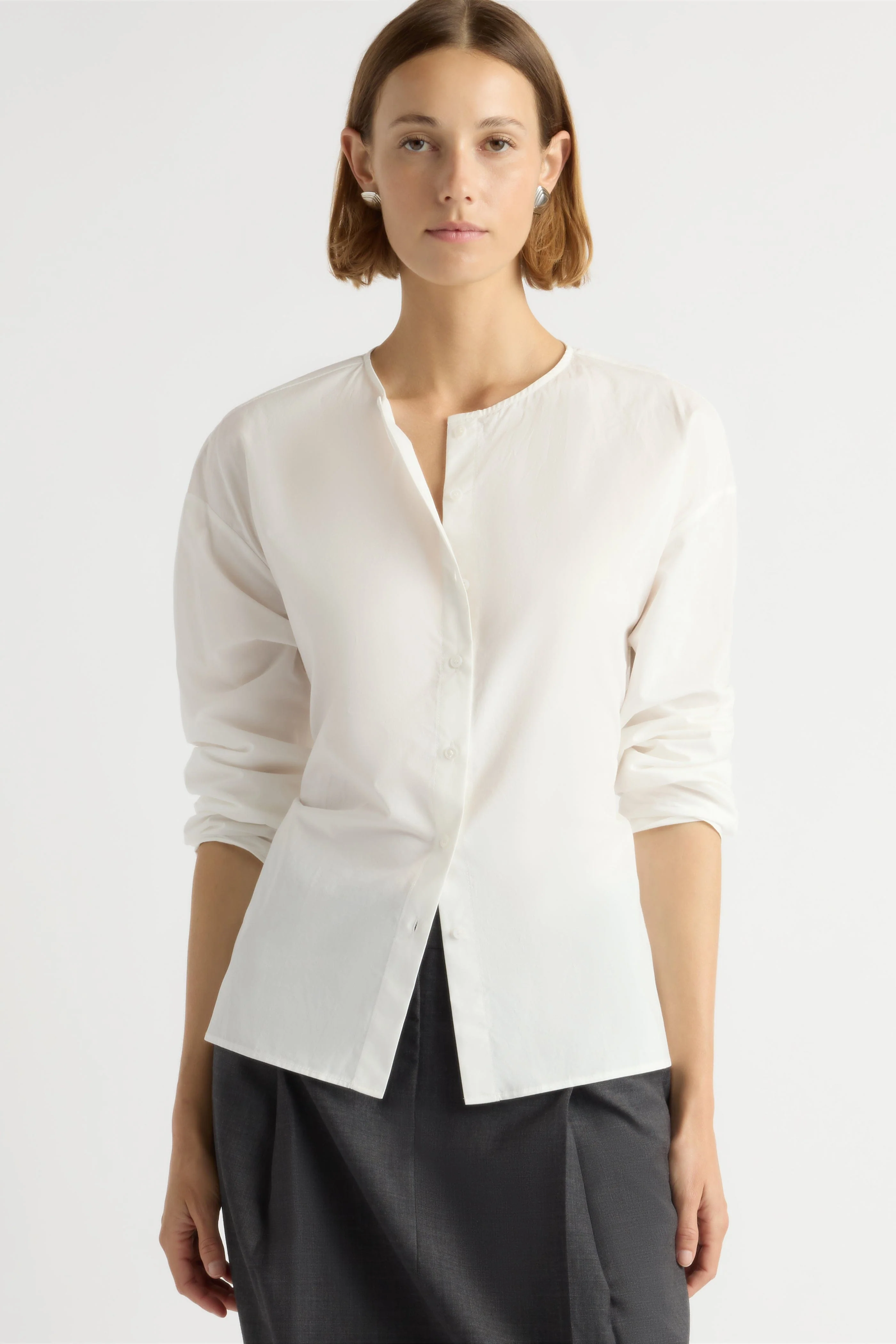 Jinsol Cinch-Waist Cotton Poplin Blouse - Image 4