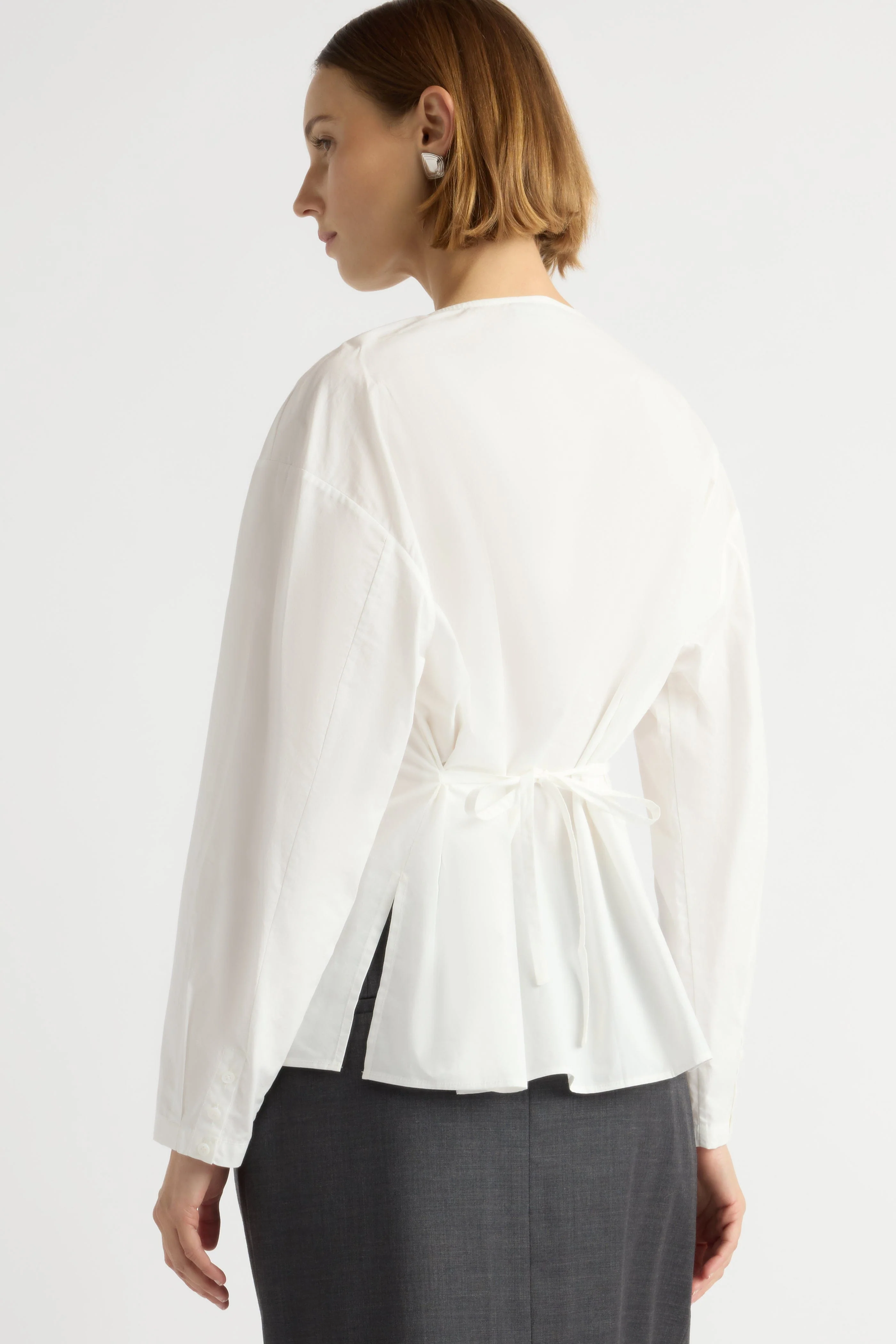 Jinsol Cinch-Waist Cotton Poplin Blouse - Image 6