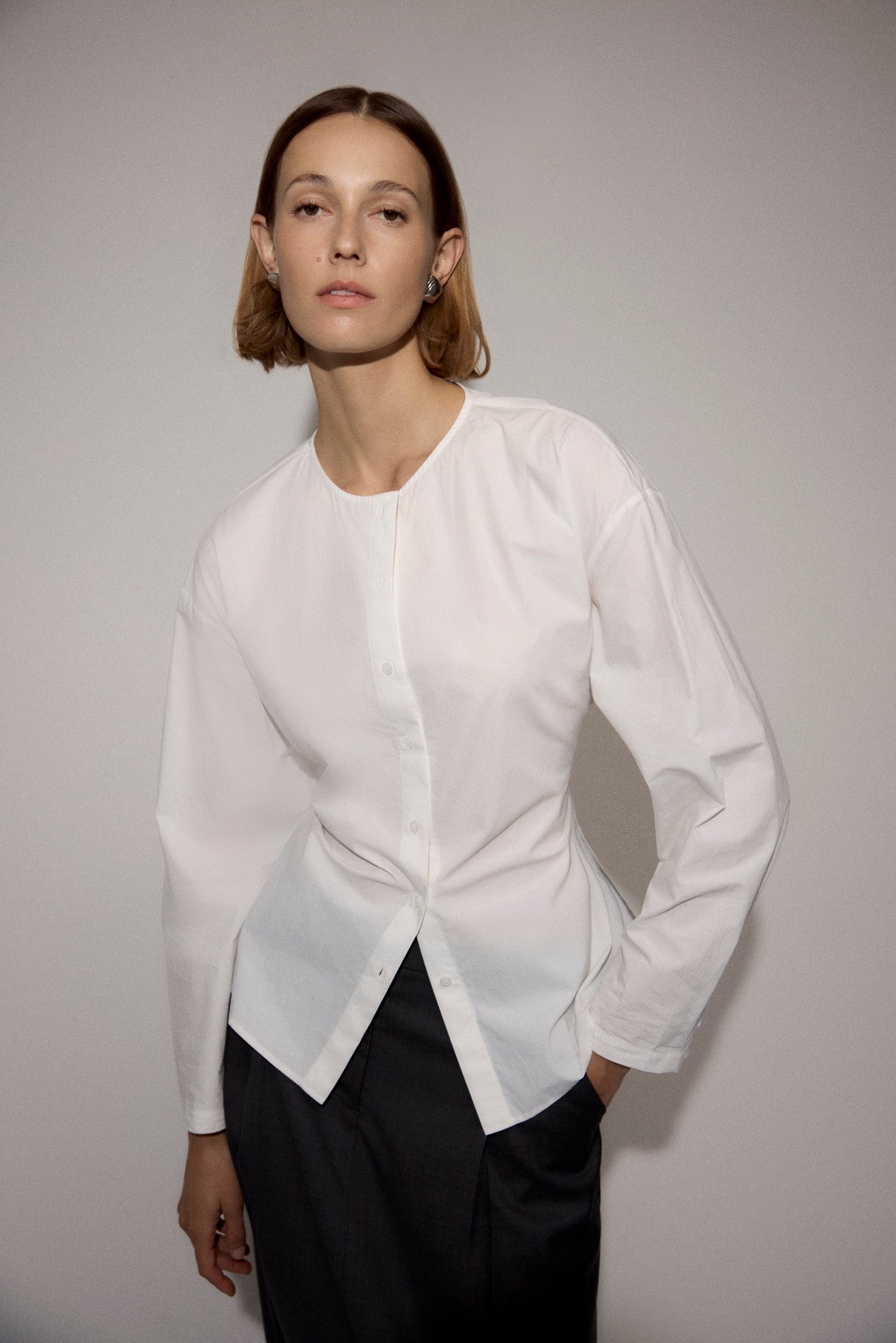 Jinsol Cinch-Waist Cotton Poplin Blouse - Image 7