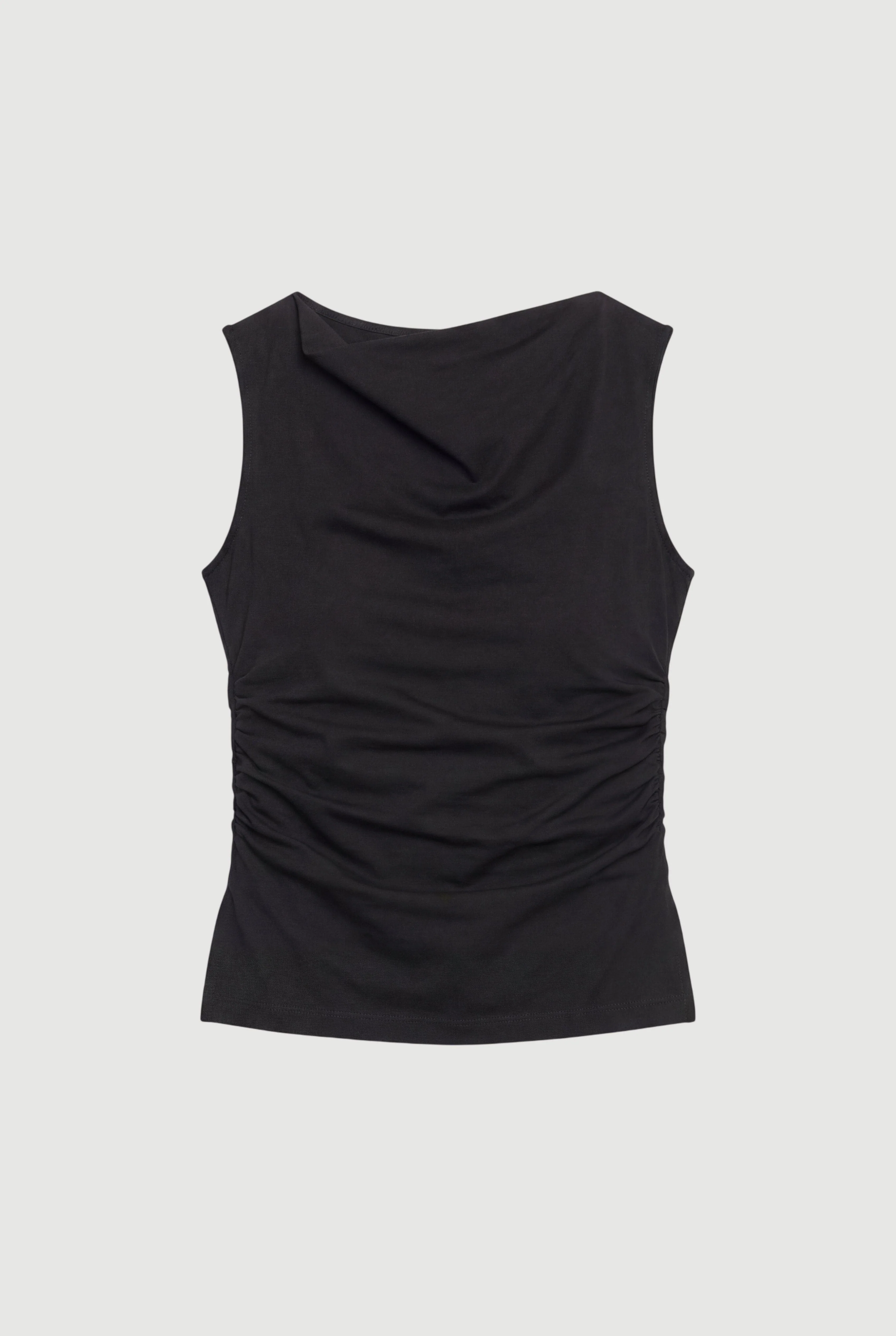 Josie Shirred-Side Cowl-Neck Tee - Image 8