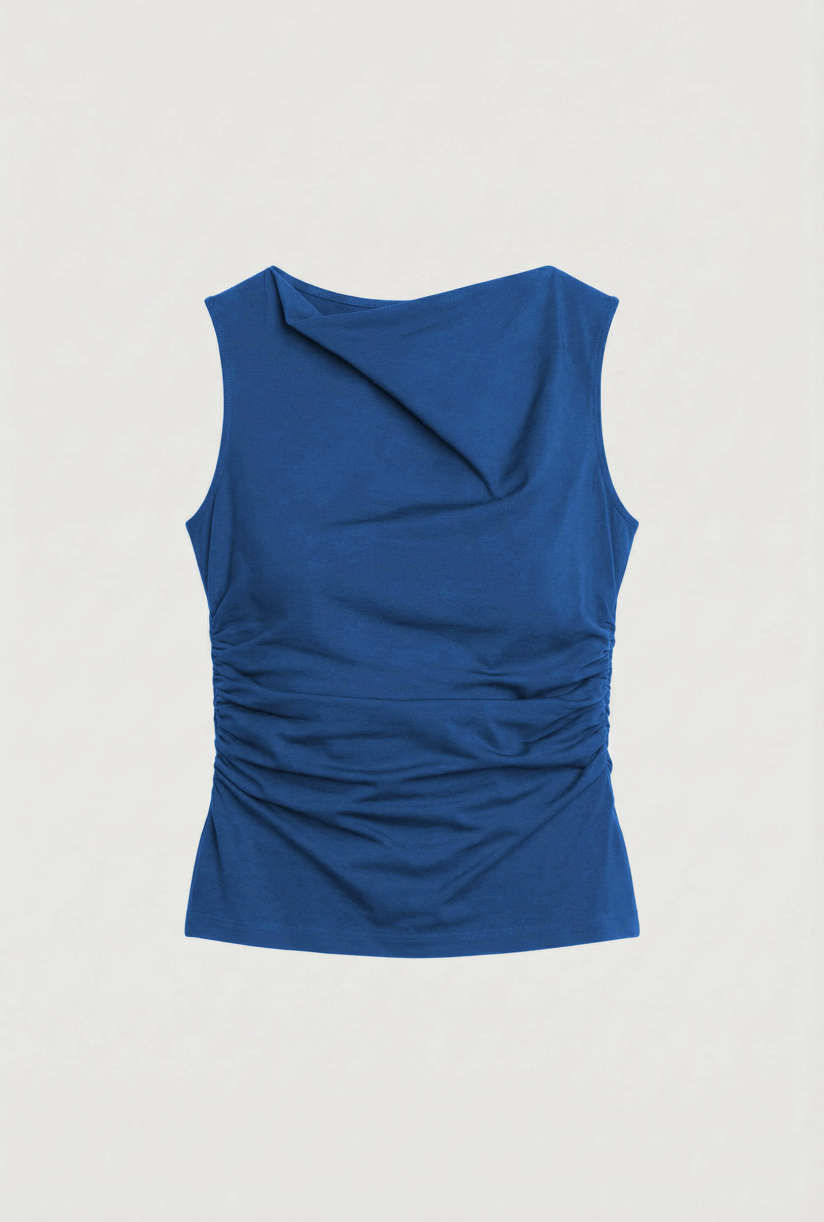 Josie Shirred-Side Cowl-Neck Tee - Image 9