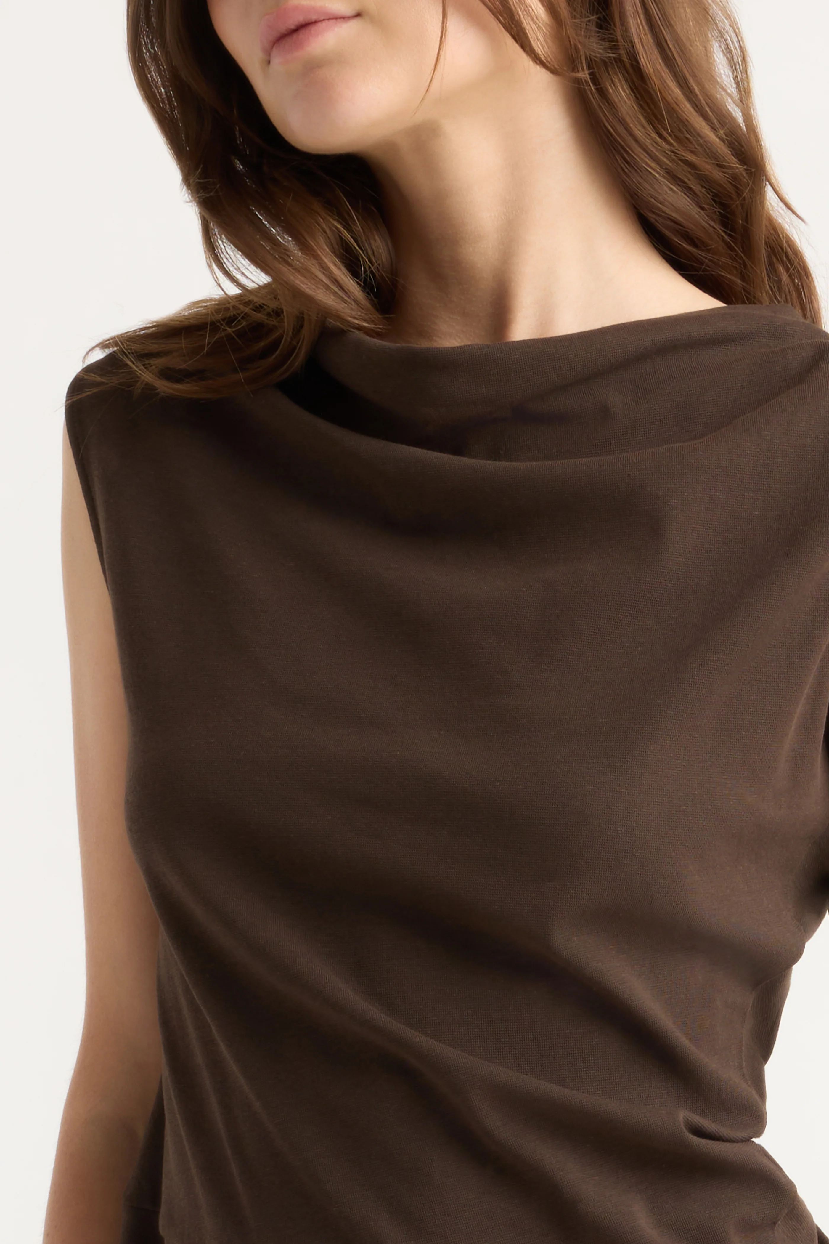 Joss Cotton-Linen Draped Tee - Image 6