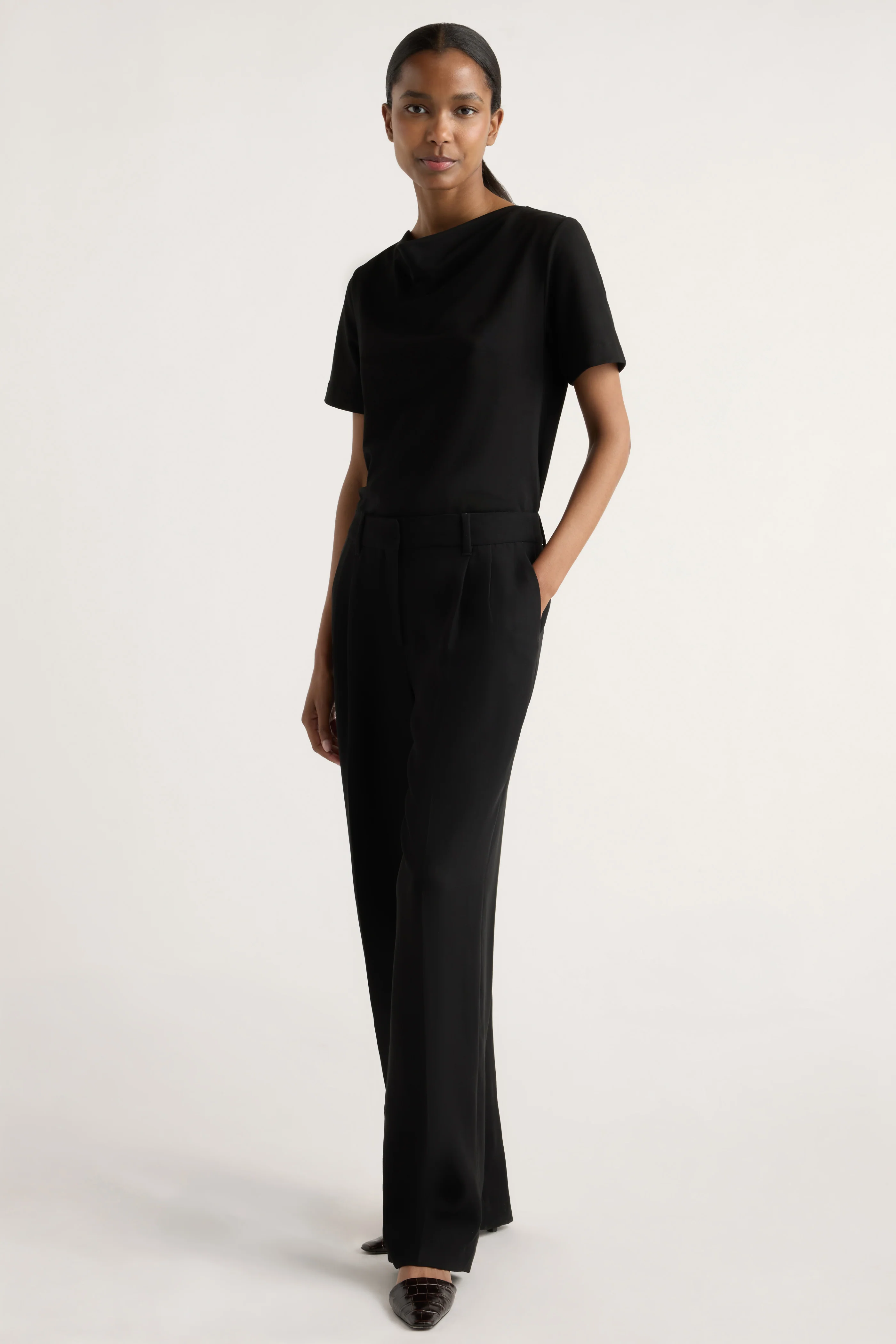 Kendra Organic Cotton Cowl-Neck Tee - Image 3